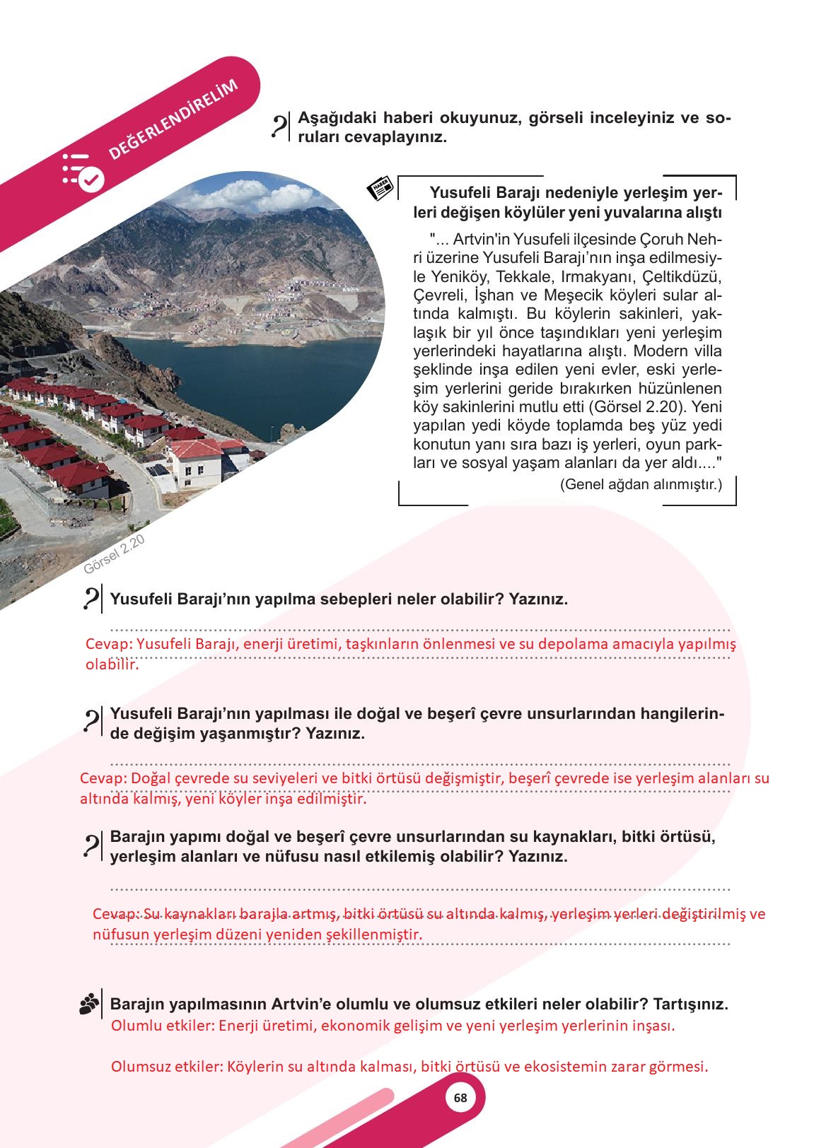 5. Sınıf Meb Yayınları Sosyal Bilgiler Ders Kitabı Sayfa 68 Cevapları