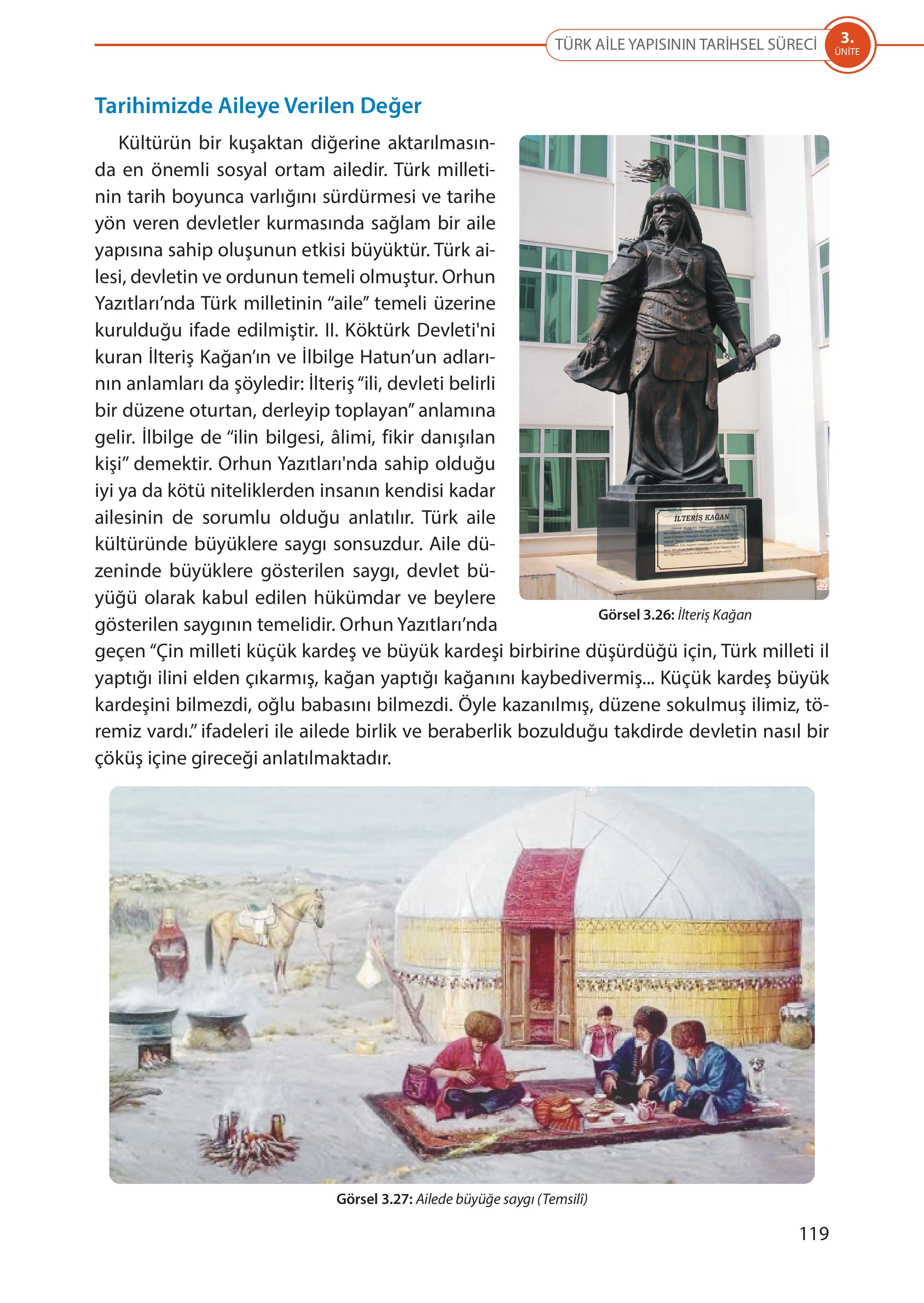 5. Sınıf Meb Yayınları Türk Sosyal Hayatında Aile Ders Kitabı Sayfa 119 Cevapları