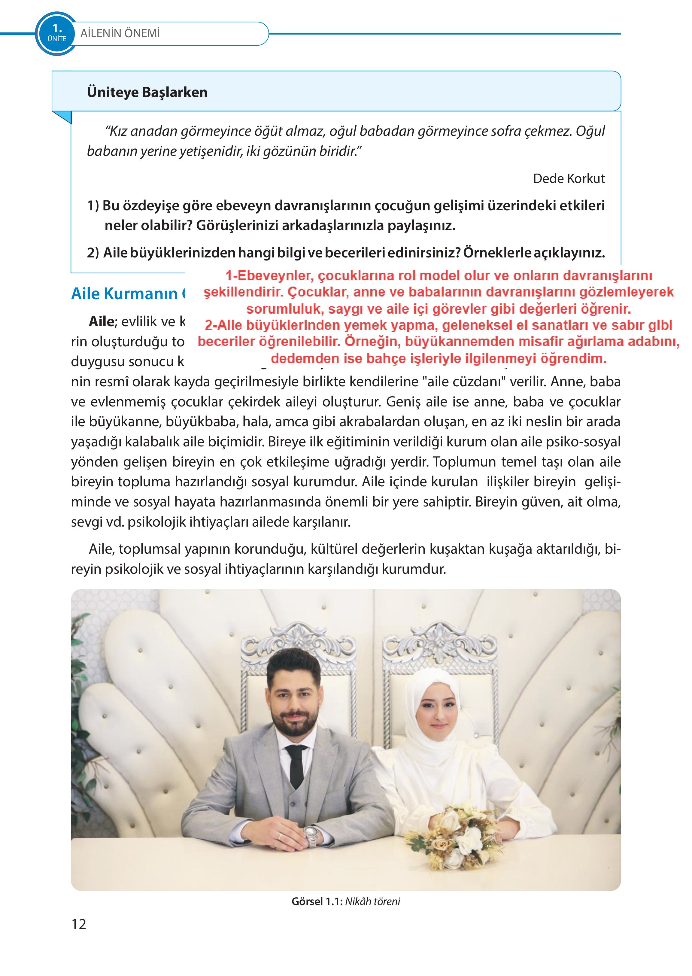 5. Sınıf Meb Yayınları Türk Sosyal Hayatında Aile Ders Kitabı Sayfa 12 Cevapları 5. Sınıf Meb Yayınları Türk Sosyal Hayatında Aile Ders Kitabı Sayfa 12 Cevapları