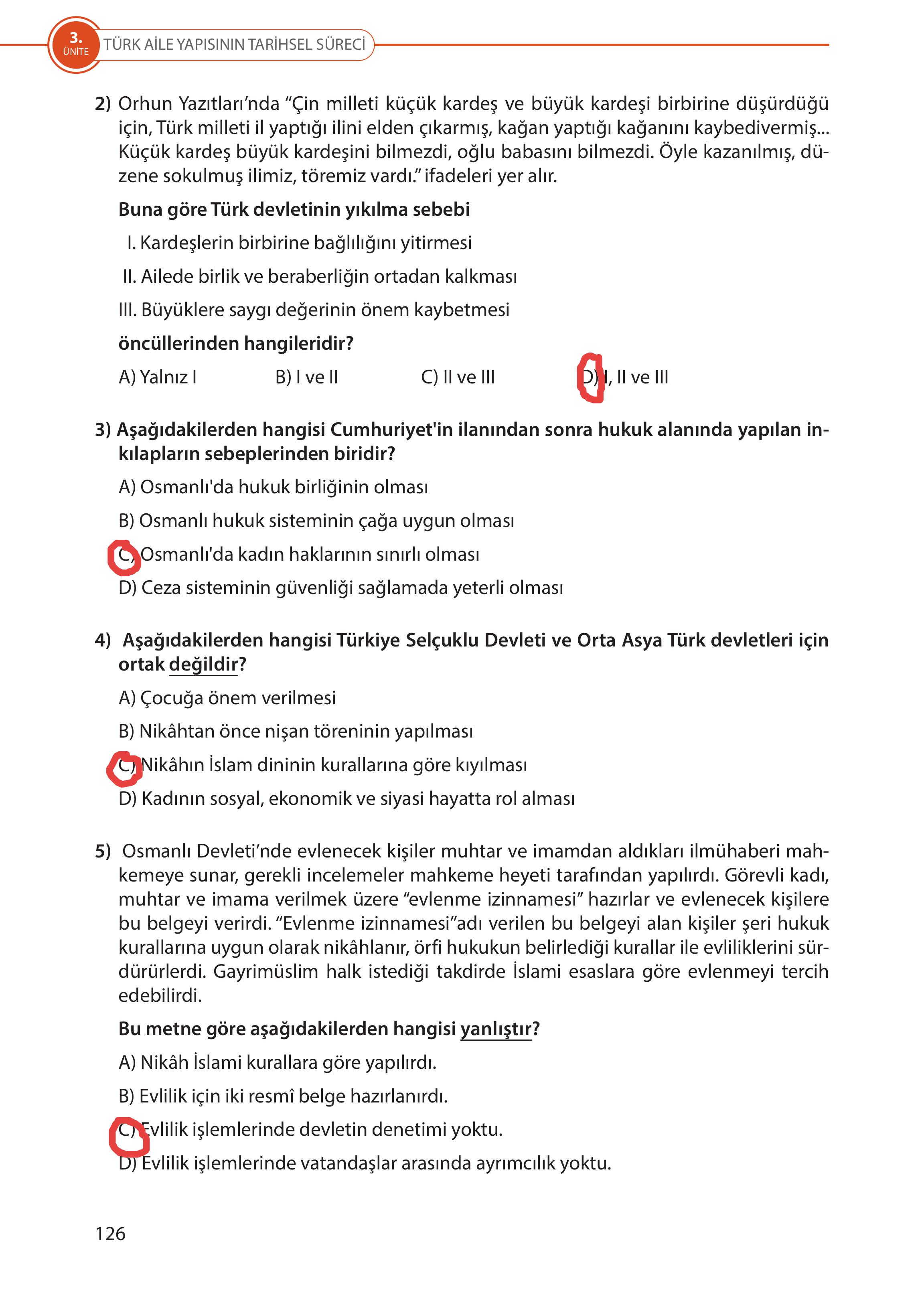 5. Sınıf Meb Yayınları Türk Sosyal Hayatında Aile Ders Kitabı Sayfa 126 Cevapları 5. Sınıf Meb Yayınları Türk Sosyal Hayatında Aile Ders Kitabı Sayfa 126 Cevapları