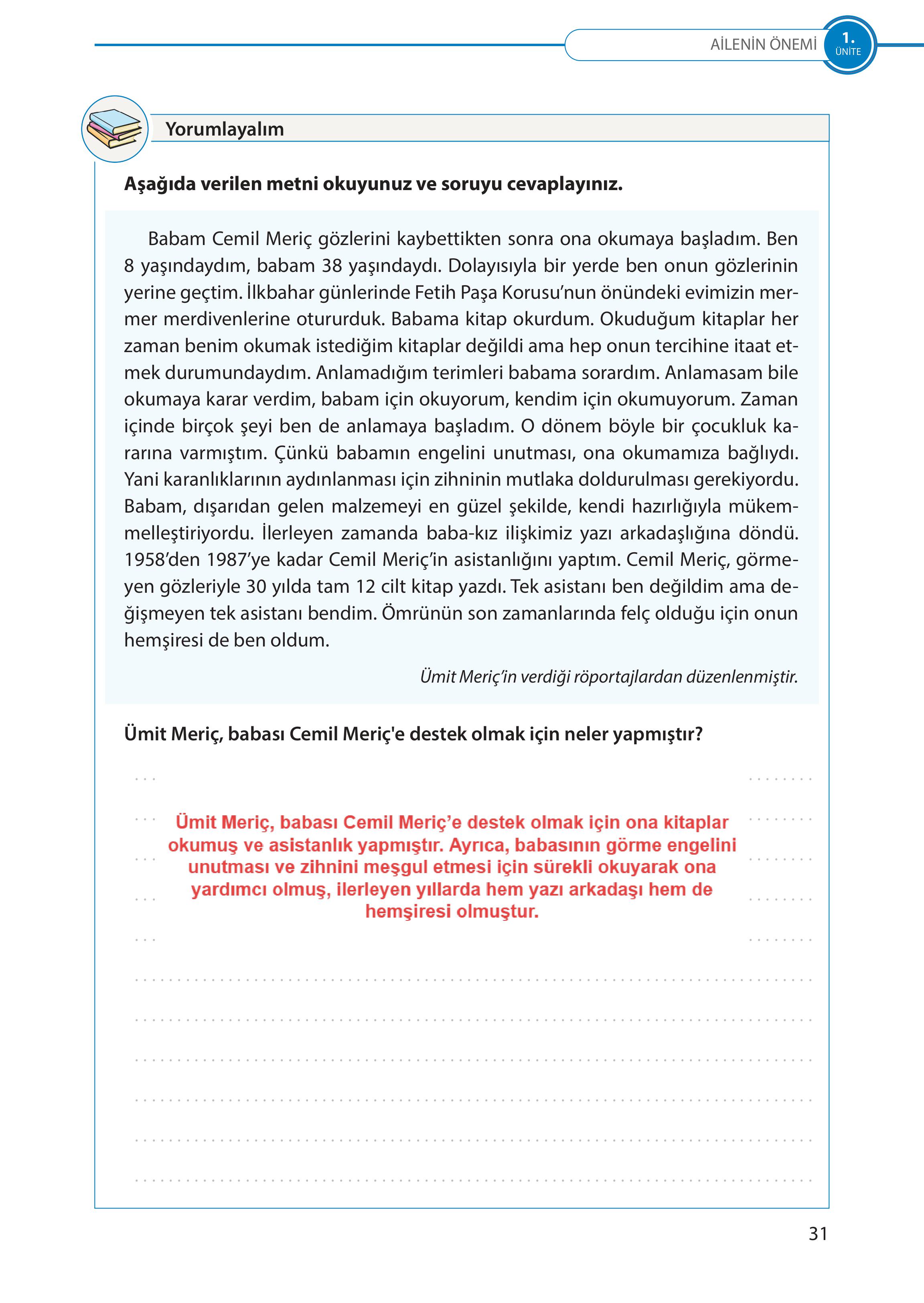 5. Sınıf Meb Yayınları Türk Sosyal Hayatında Aile Ders Kitabı Sayfa 31 Cevapları 5. Sınıf Meb Yayınları Türk Sosyal Hayatında Aile Ders Kitabı Sayfa 31 Cevapları