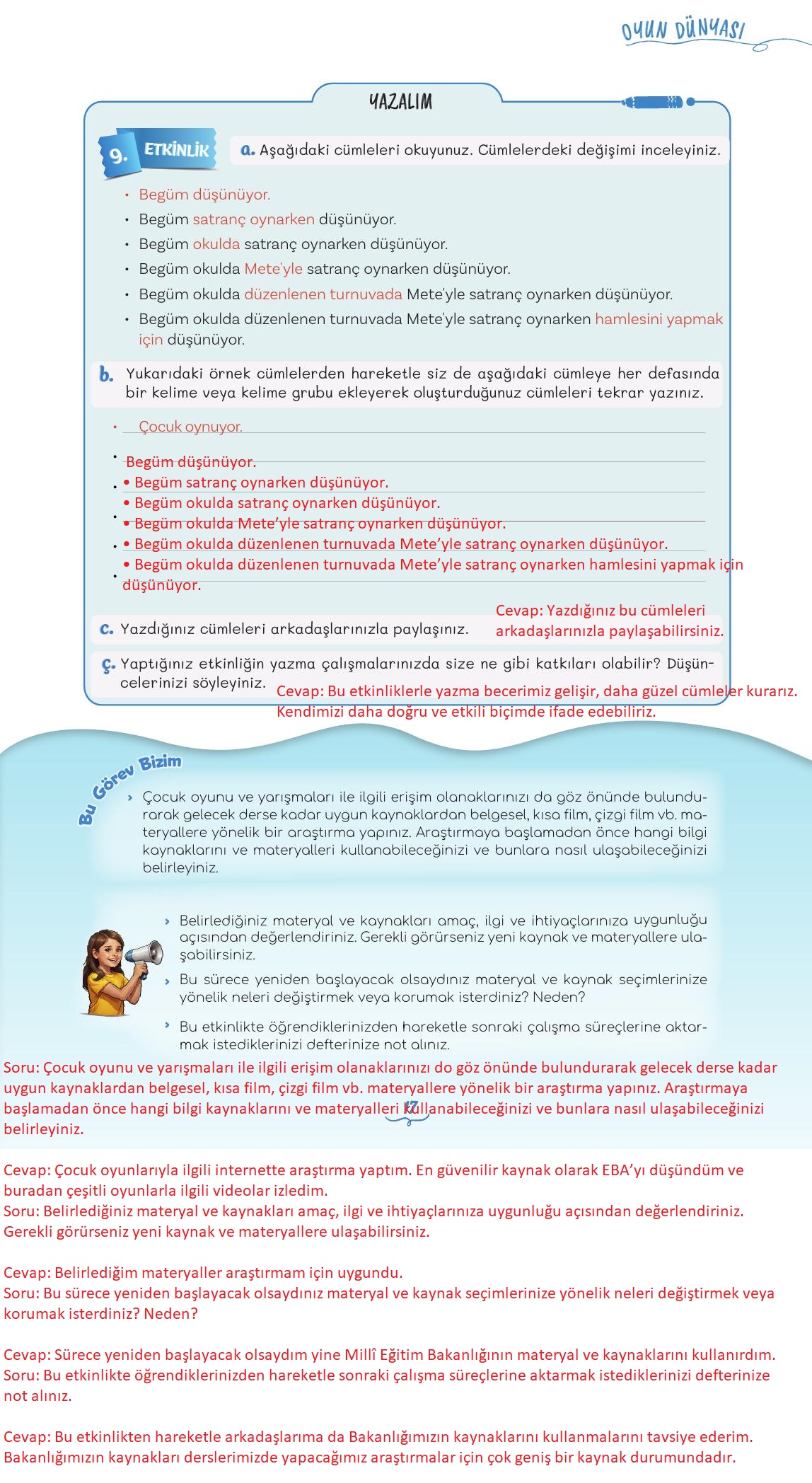 5. Sınıf Meb Yayınları Türkçe Ders Kitabı Sayfa 17 Cevapları