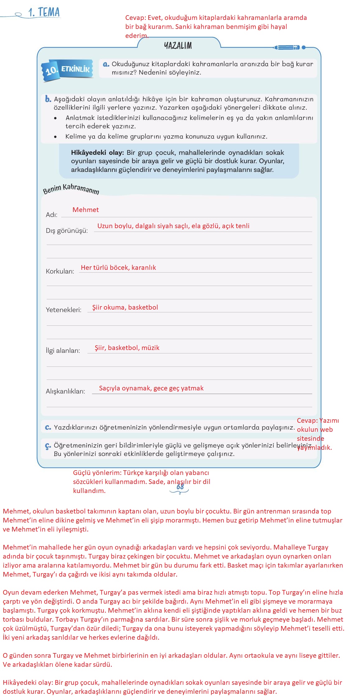 5. Sınıf Meb Yayınları Türkçe Ders Kitabı Sayfa 68 Cevapları 5. Sınıf Meb Yayınları Türkçe Ders Kitabı Sayfa 68 Cevapları