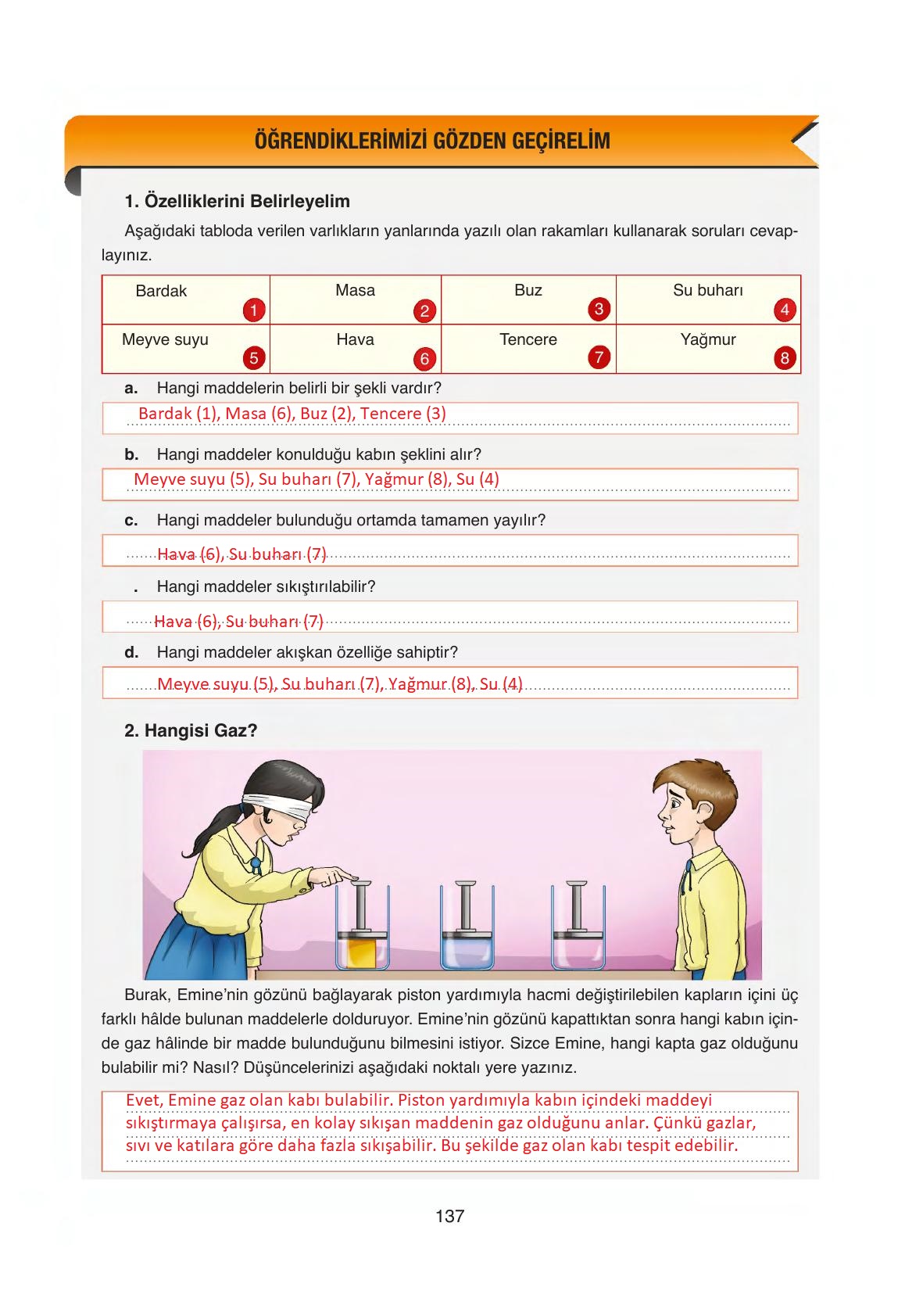 6. Sınıf Gün Yayıncılık Fen Bilimleri Ders Kitabı Sayfa 137 Cevapları