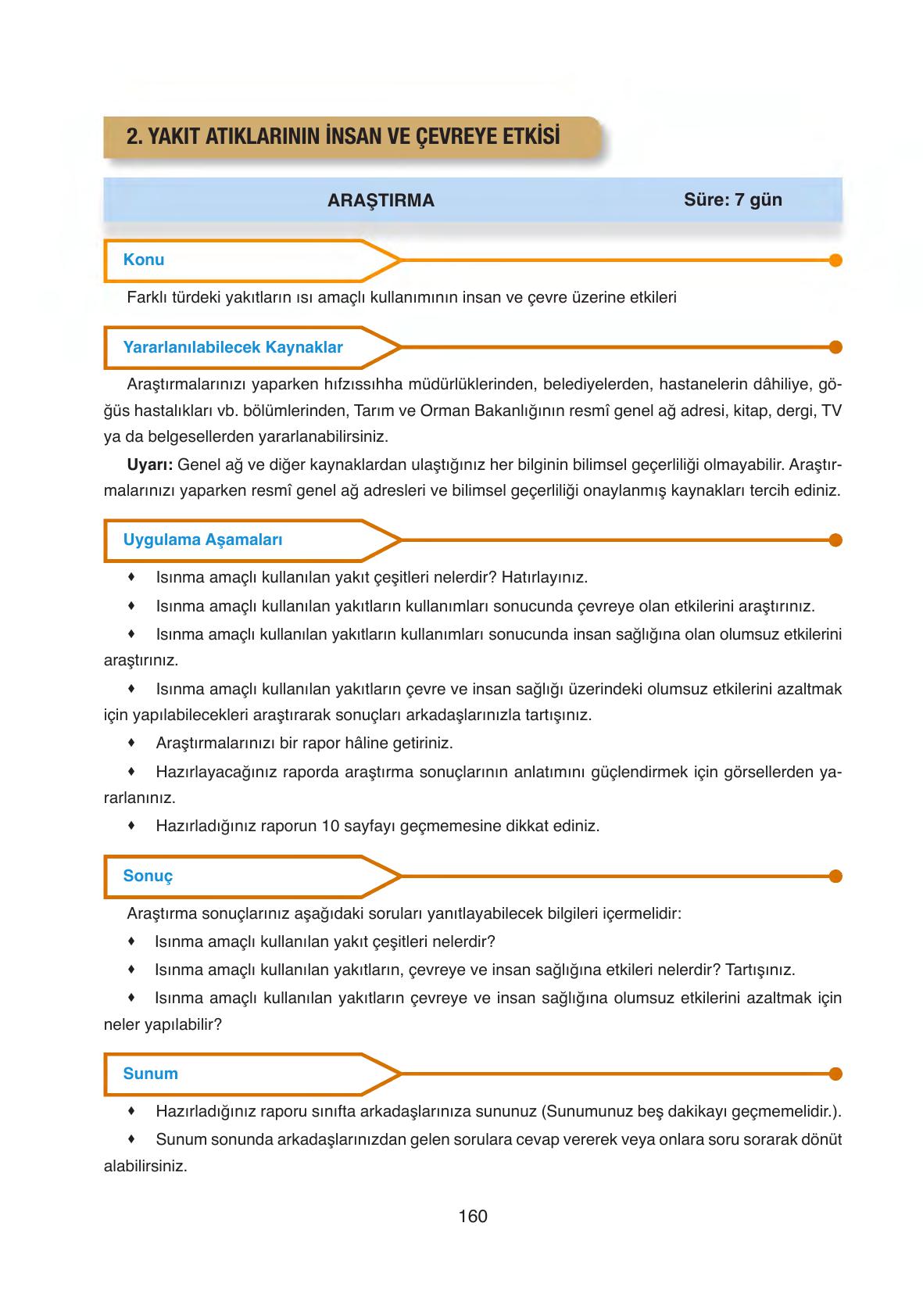 6. Sınıf Gün Yayıncılık Fen Bilimleri Ders Kitabı Sayfa 160 Cevapları