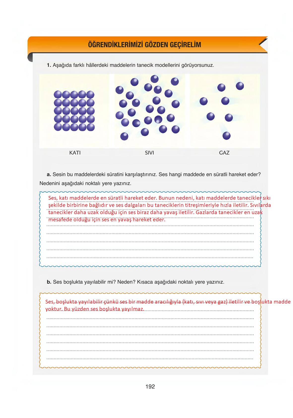 6. Sınıf Gün Yayıncılık Fen Bilimleri Ders Kitabı Sayfa 192 Cevapları