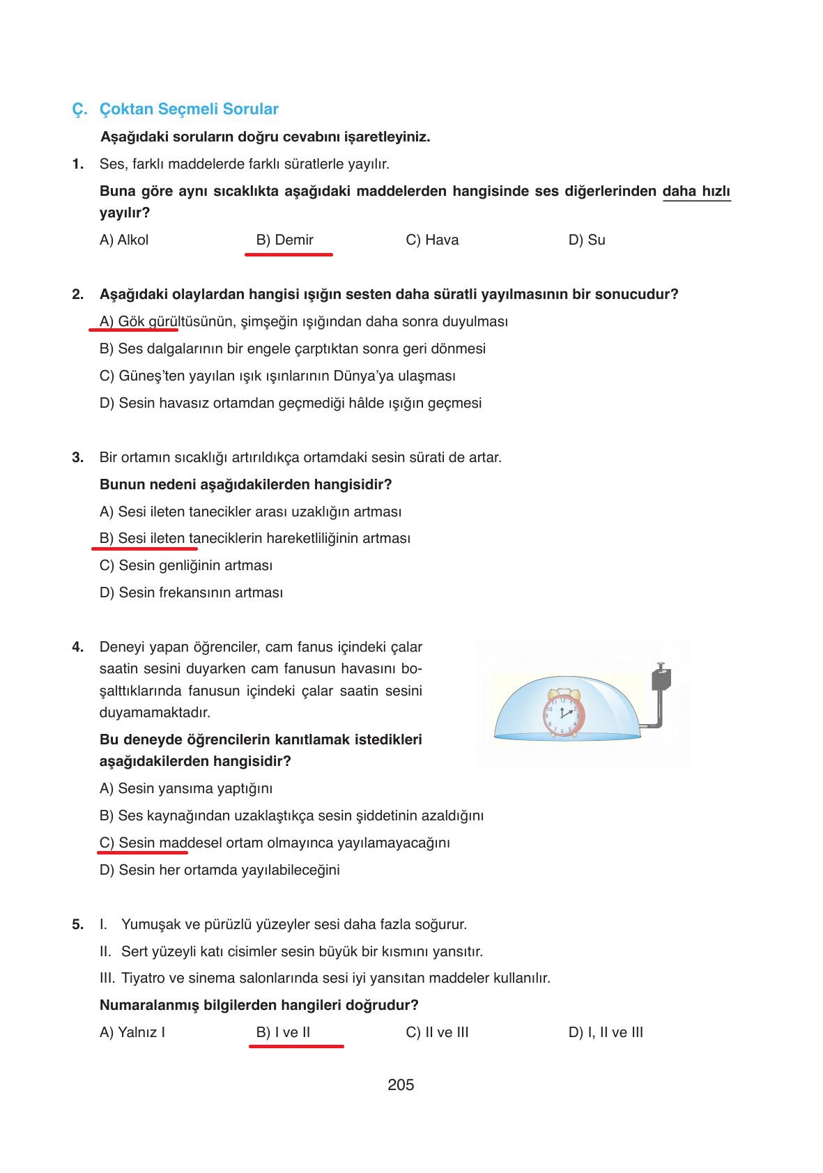 6. Sınıf Gün Yayıncılık Fen Bilimleri Ders Kitabı Sayfa 205 Cevapları