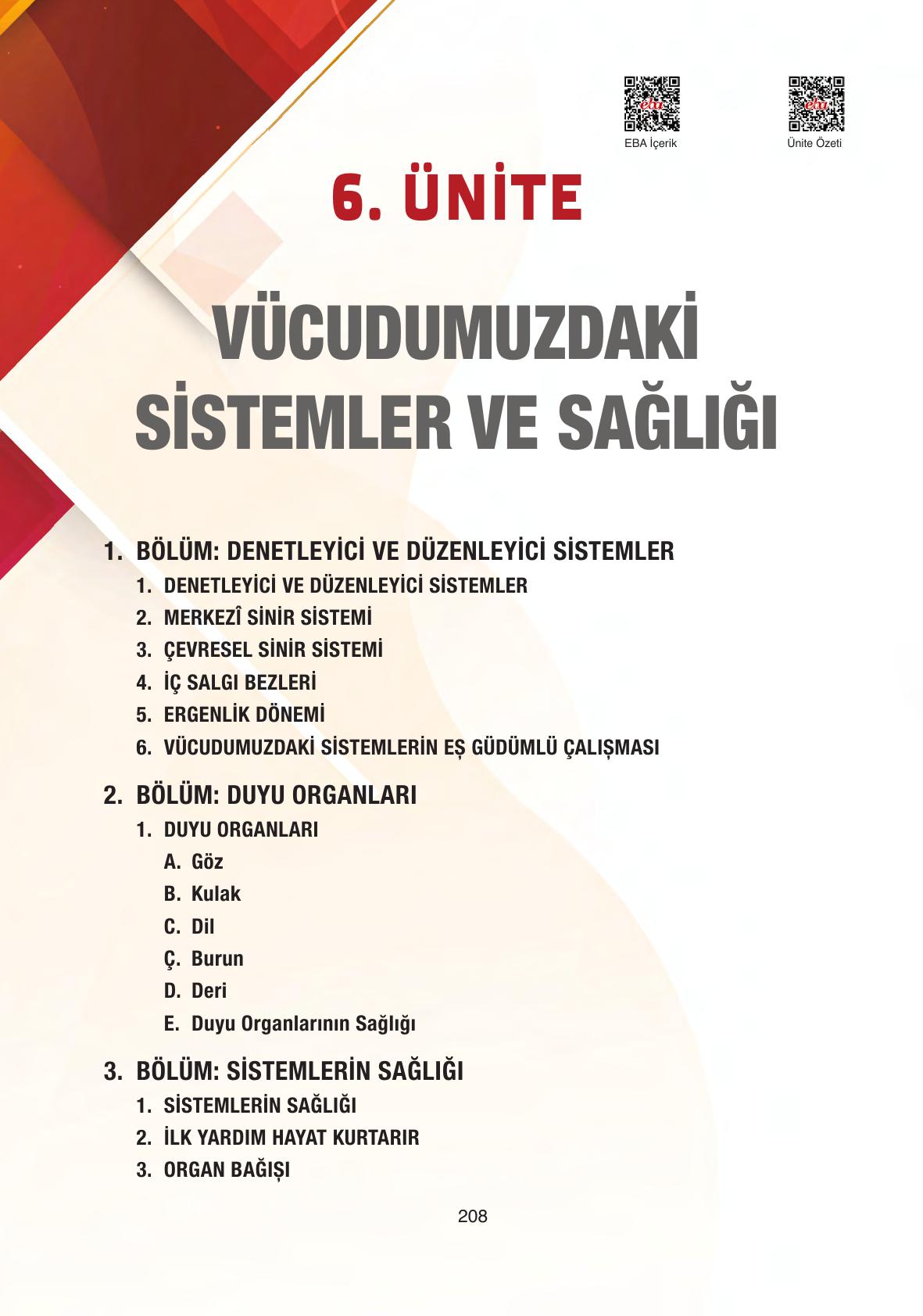 6. Sınıf Gün Yayıncılık Fen Bilimleri Ders Kitabı Sayfa 208 Cevapları