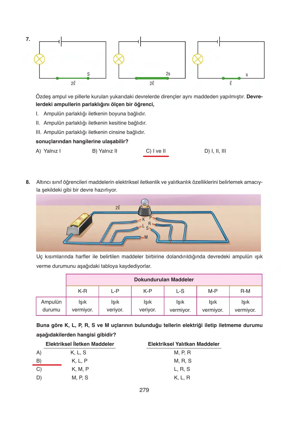 6. Sınıf Gün Yayıncılık Fen Bilimleri Ders Kitabı Sayfa 279 Cevapları