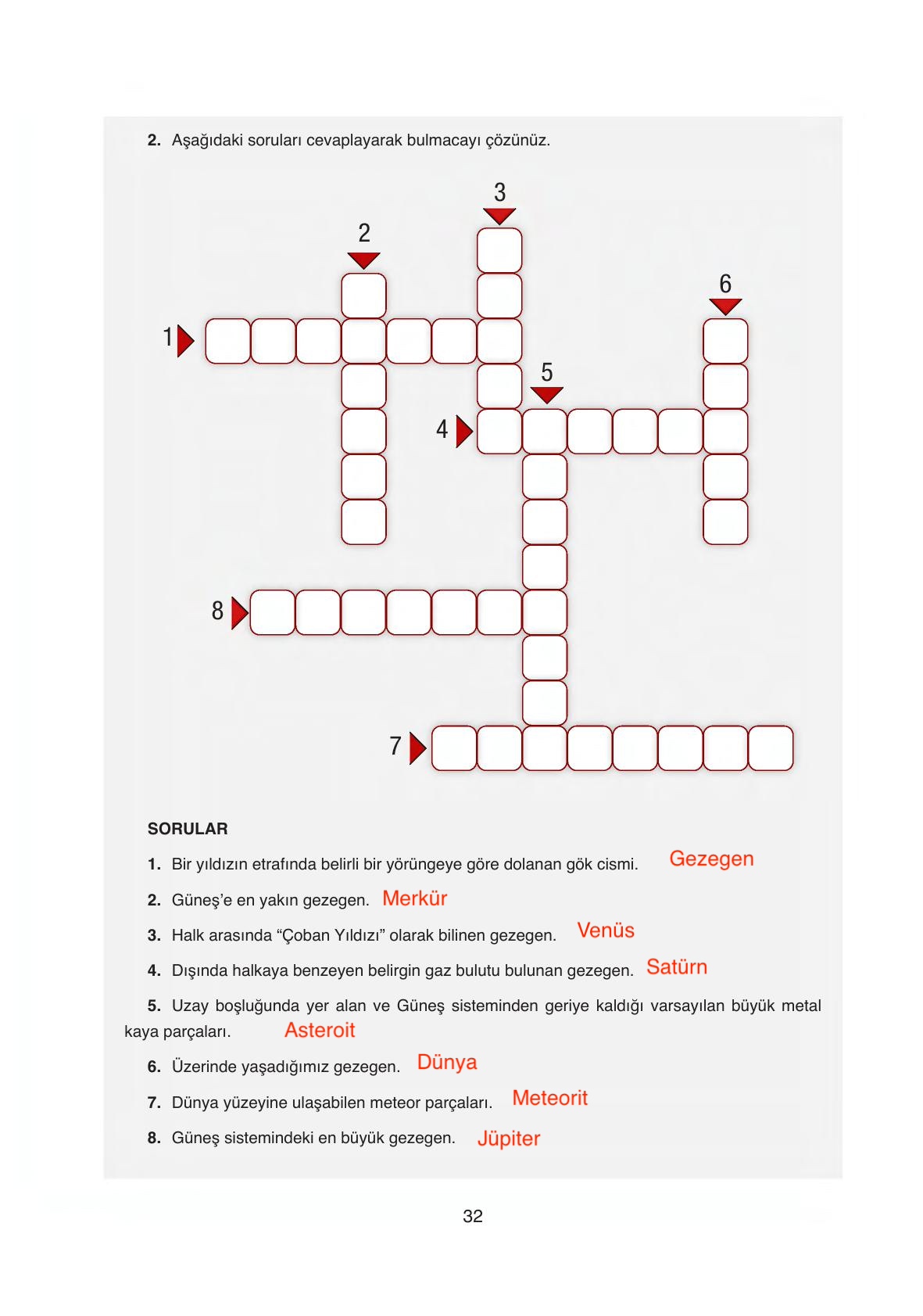 6. Sınıf Gün Yayıncılık Fen Bilimleri Ders Kitabı Sayfa 32 Cevapları