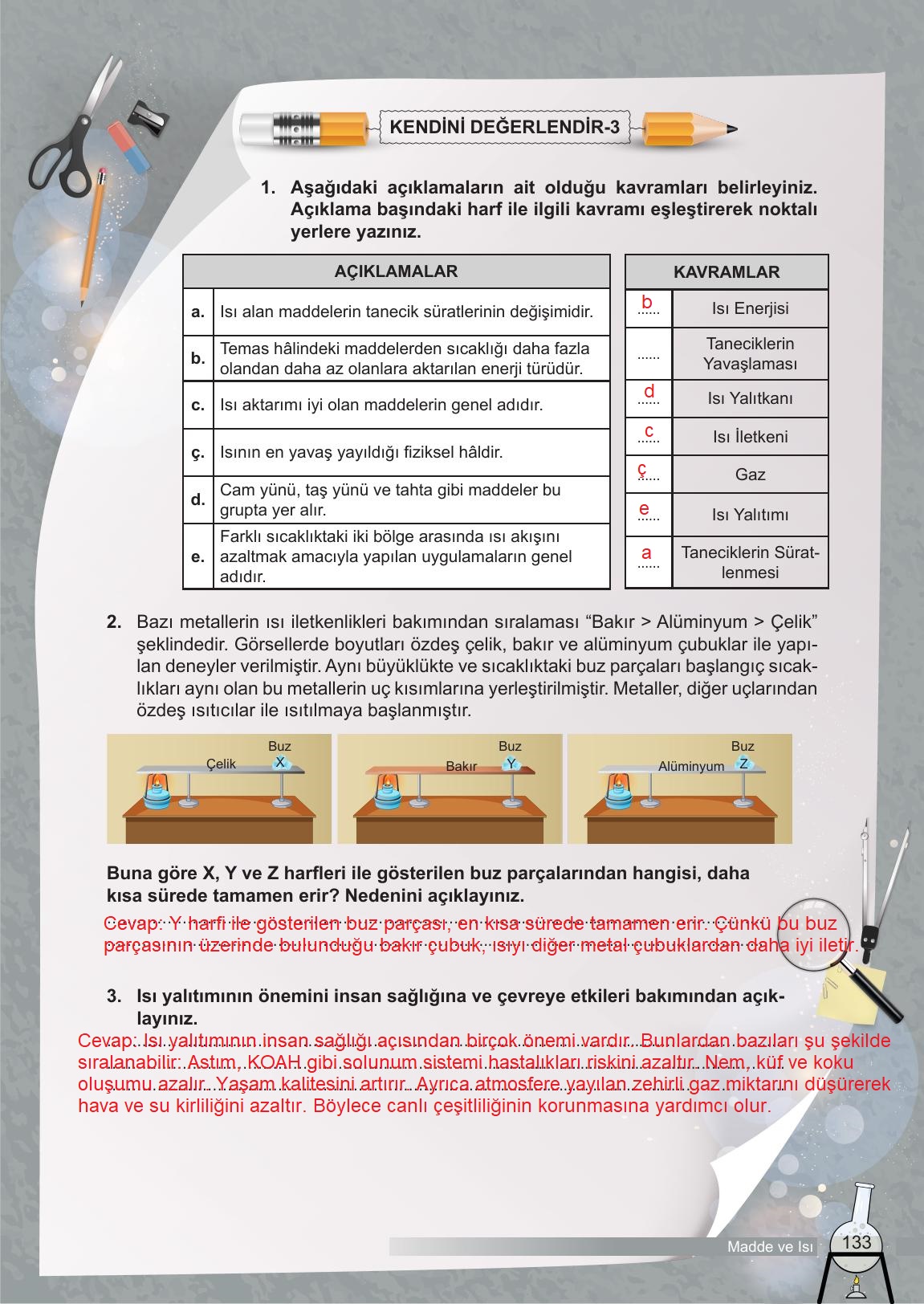 6. Sınıf Meb Yayınları Fen Bilimleri Ders Kitabı Sayfa 133 Cevapları