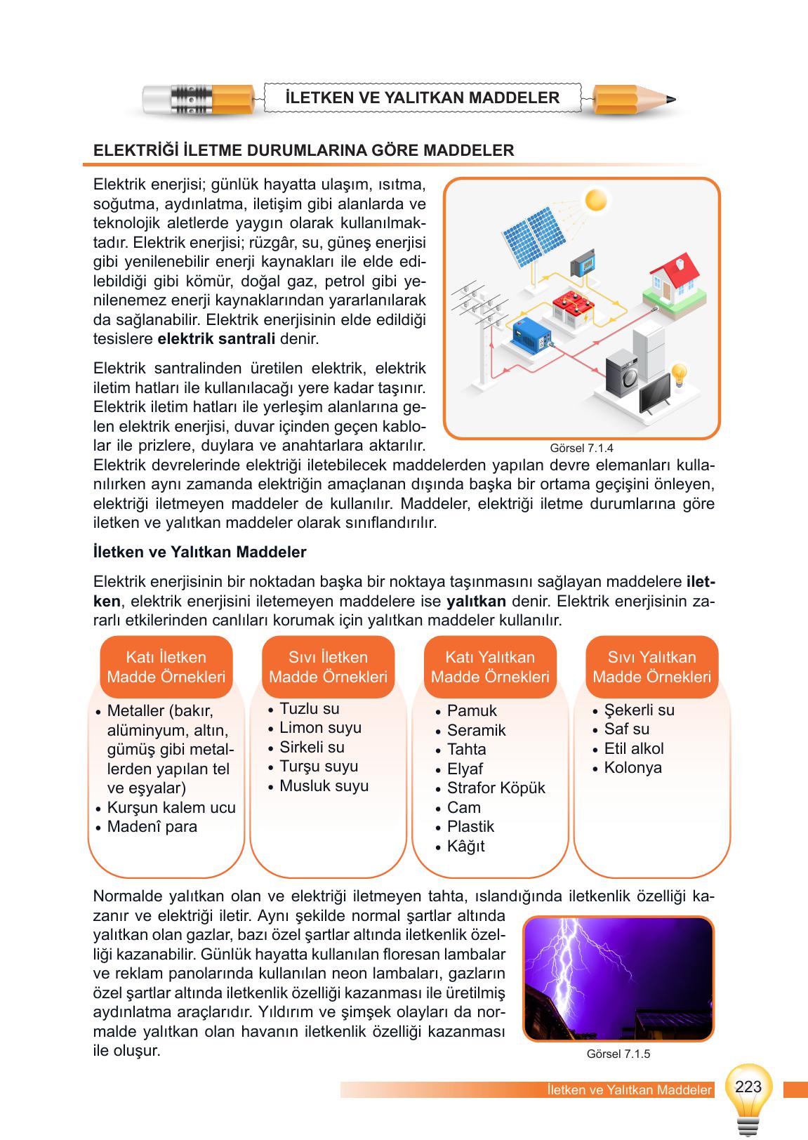 6. Sınıf Meb Yayınları Fen Bilimleri Ders Kitabı Sayfa 223 Cevapları