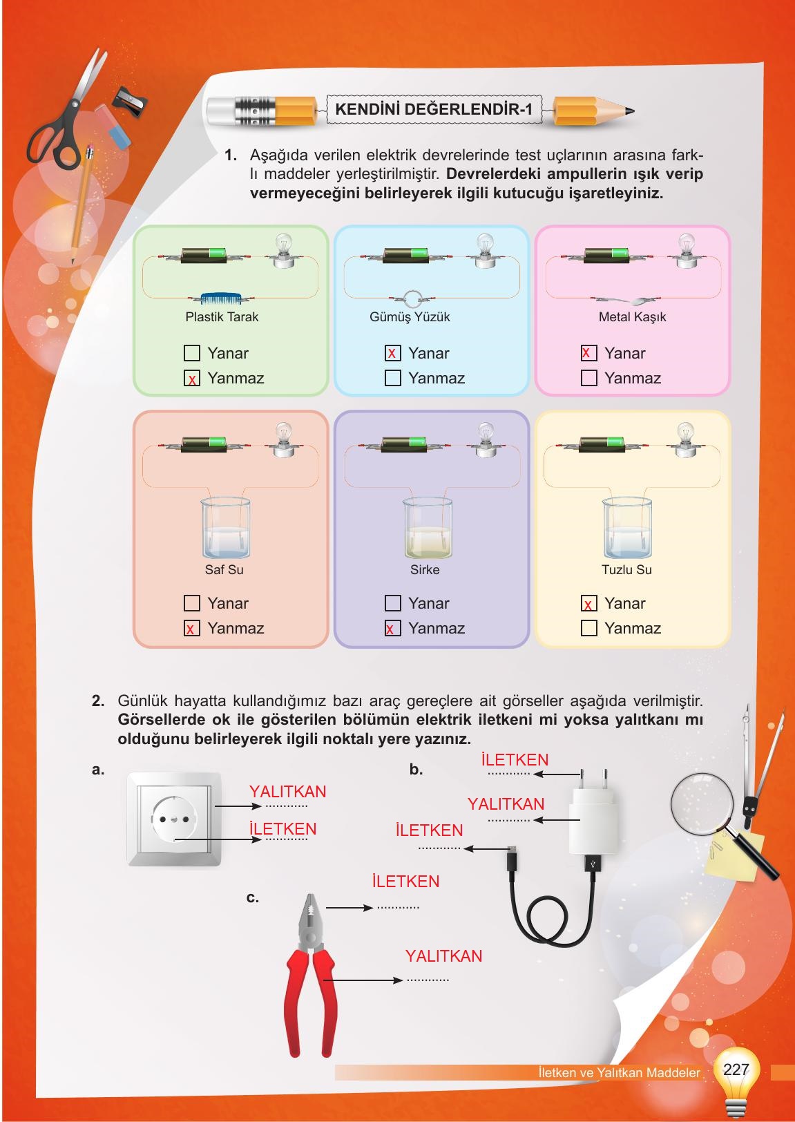 6. Sınıf Meb Yayınları Fen Bilimleri Ders Kitabı Sayfa 227 Cevapları