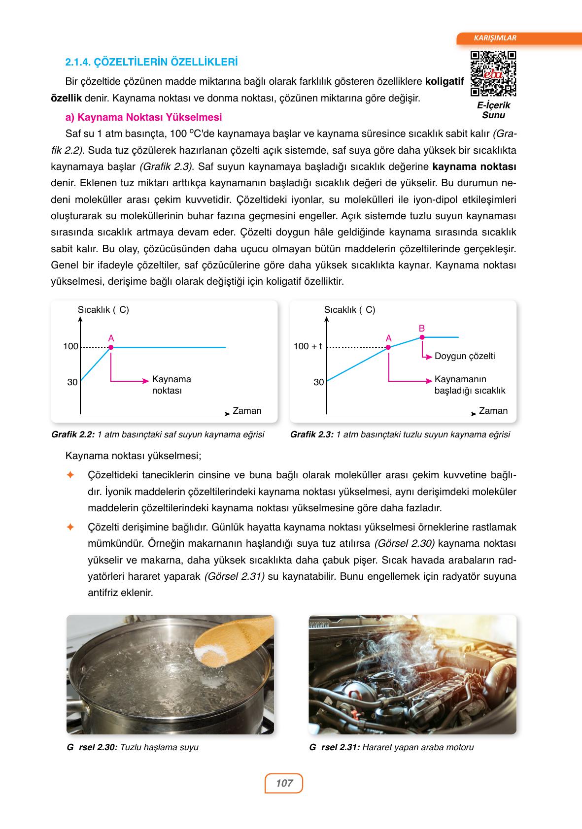 10. Sınıf Ata Yayınları Kimya Ders Kitabı Sayfa 107 Cevapları