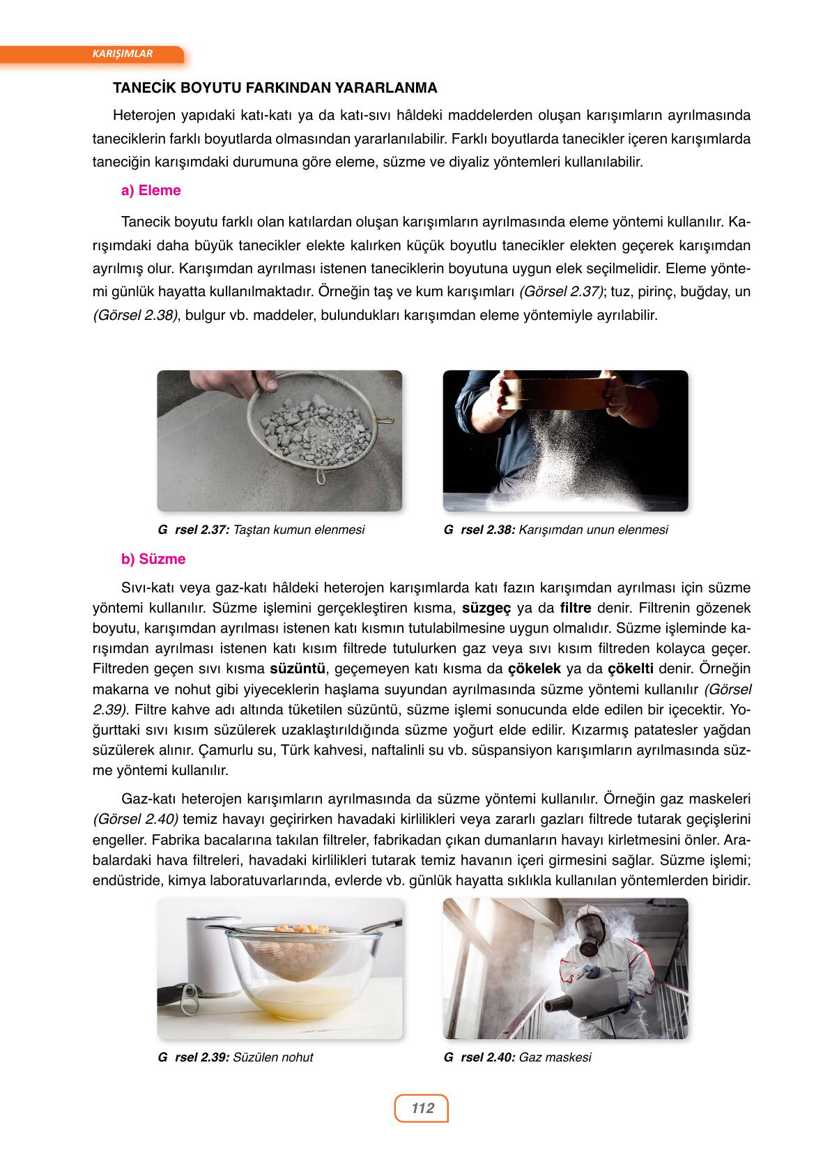 10. Sınıf Ata Yayınları Kimya Ders Kitabı Sayfa 112 Cevapları 10. Sınıf Ata Yayınları Kimya Ders Kitabı Sayfa 112 Cevapları