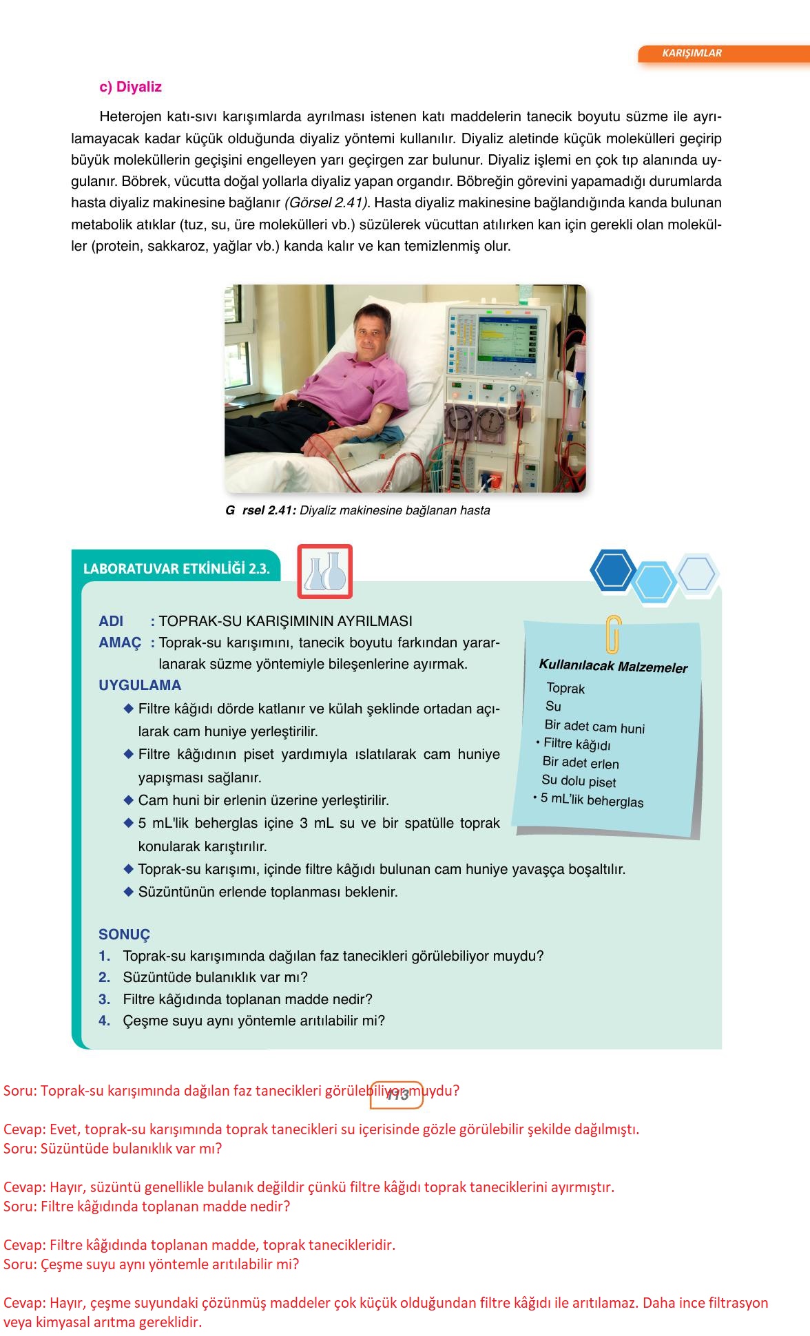 10. Sınıf Ata Yayınları Kimya Ders Kitabı Sayfa 113 Cevapları 10. Sınıf Ata Yayınları Kimya Ders Kitabı Sayfa 113 Cevapları