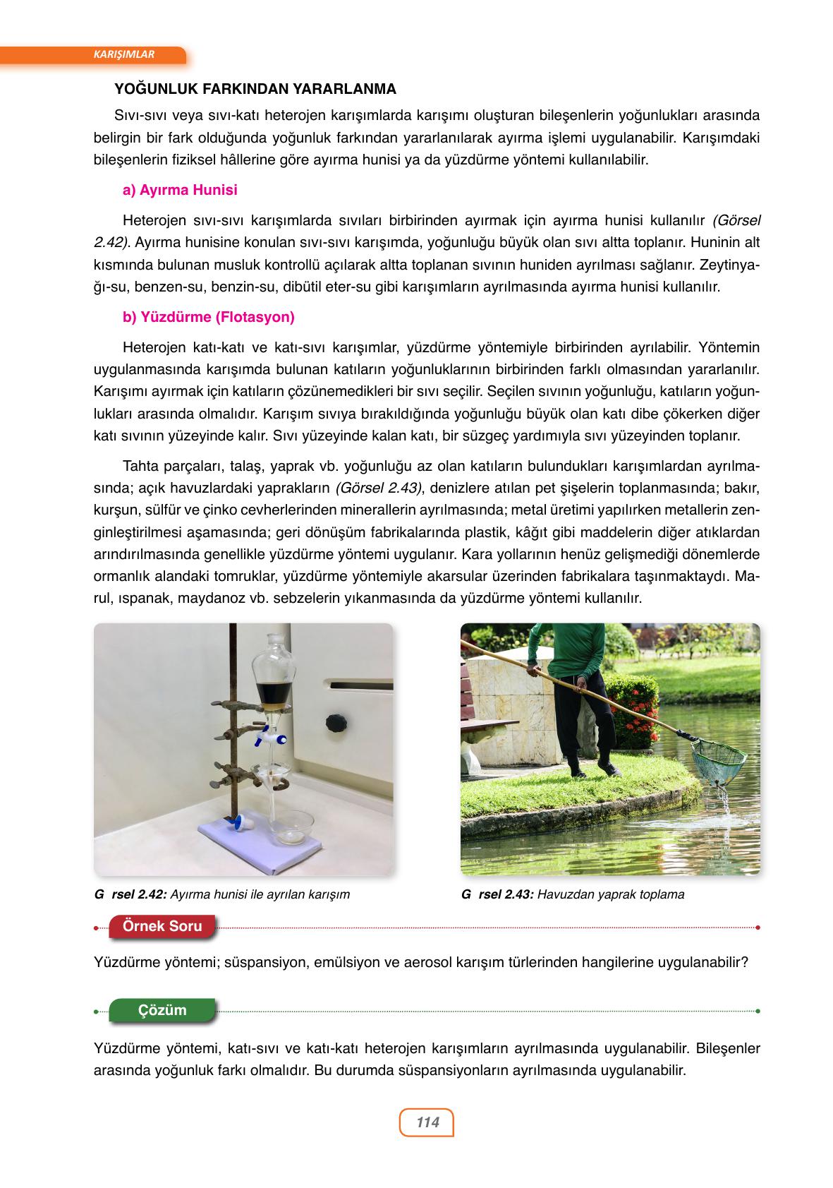 10. Sınıf Ata Yayınları Kimya Ders Kitabı Sayfa 114 Cevapları 10. Sınıf Ata Yayınları Kimya Ders Kitabı Sayfa 114 Cevapları