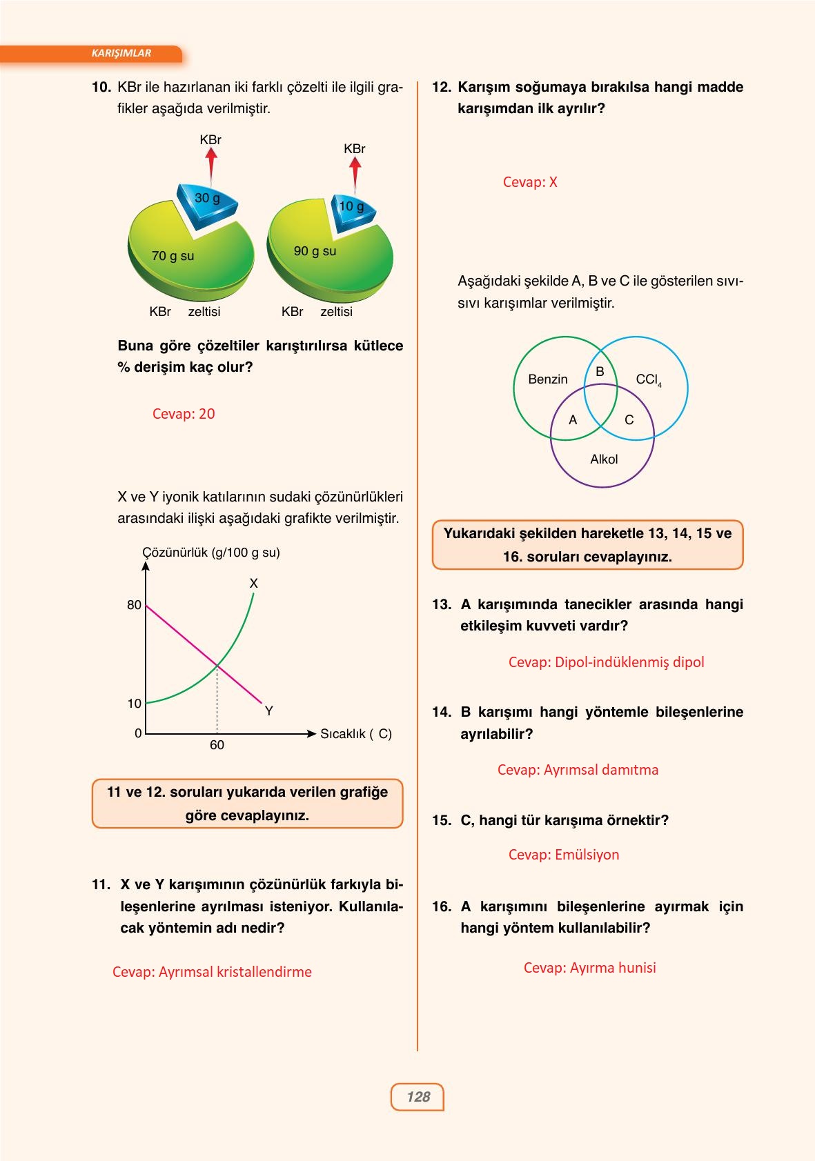 10. Sınıf Ata Yayınları Kimya Ders Kitabı Sayfa 128 Cevapları 10. Sınıf Ata Yayınları Kimya Ders Kitabı Sayfa 128 Cevapları