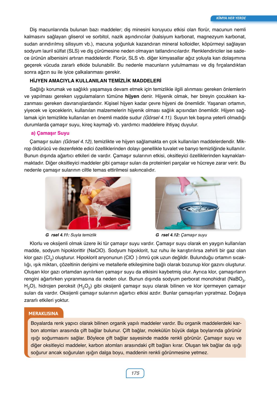 10. Sınıf Ata Yayınları Kimya Ders Kitabı Sayfa 175 Cevapları 10. Sınıf Ata Yayınları Kimya Ders Kitabı Sayfa 175 Cevapları