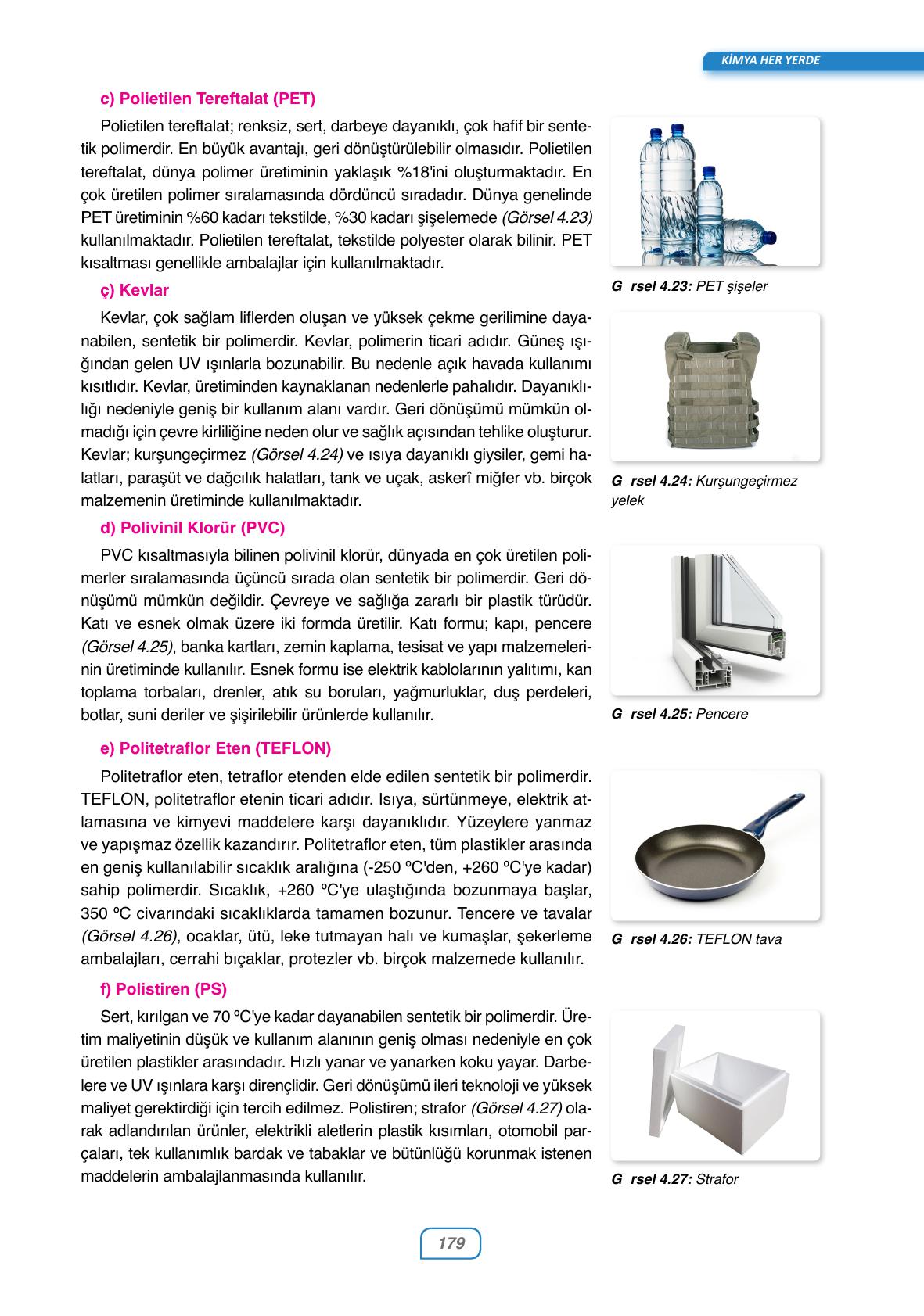 10. Sınıf Ata Yayınları Kimya Ders Kitabı Sayfa 179 Cevapları