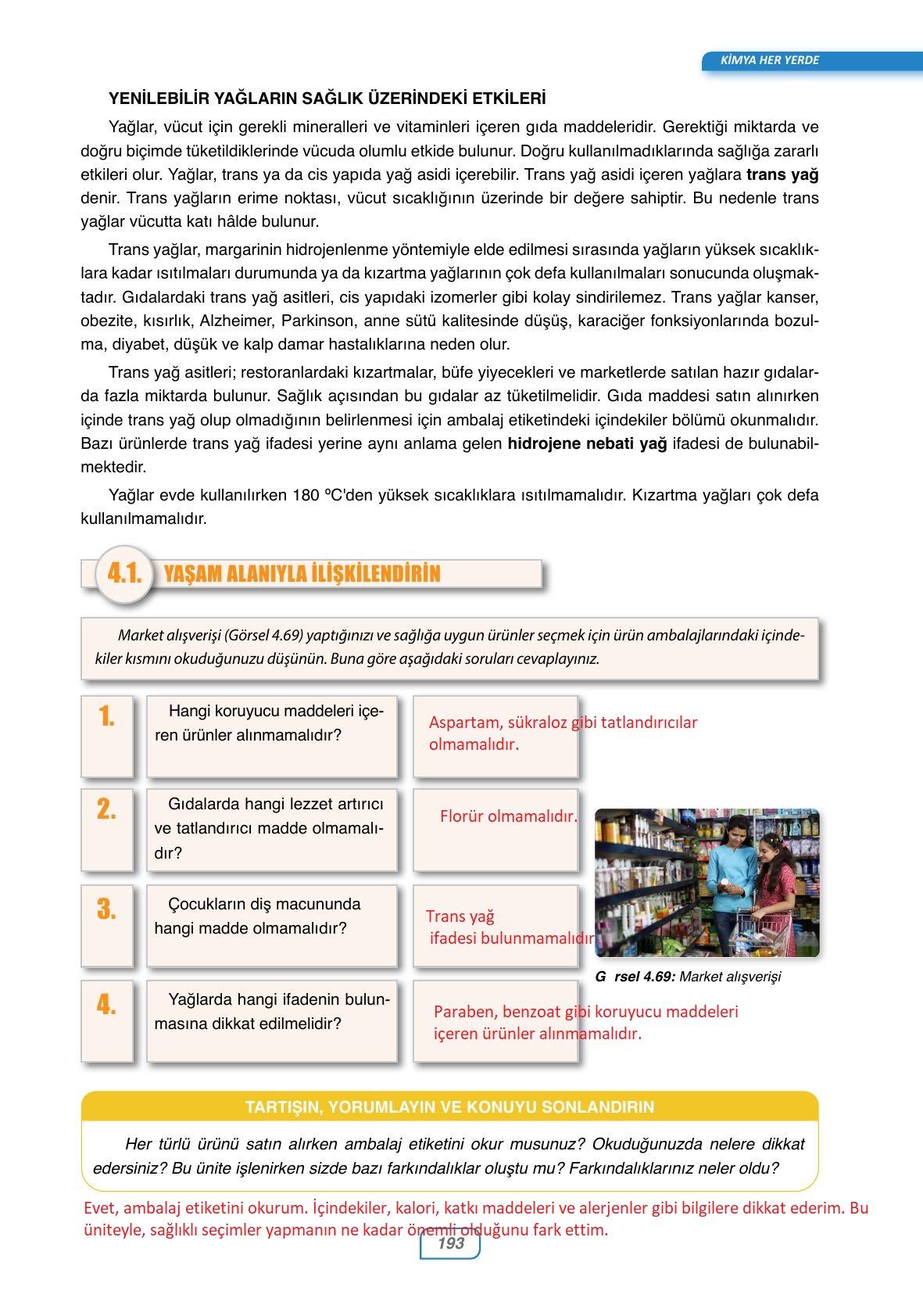 10. Sınıf Ata Yayınları Kimya Ders Kitabı Sayfa 193 Cevapları 10. Sınıf Ata Yayınları Kimya Ders Kitabı Sayfa 193 Cevapları