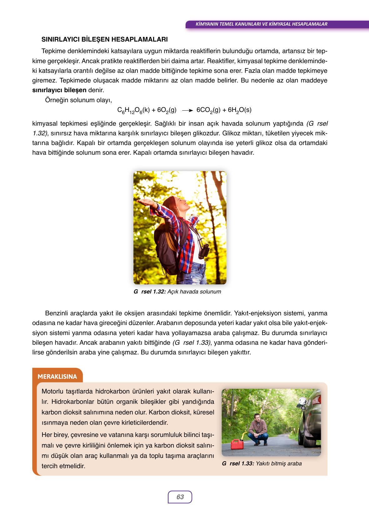 10. Sınıf Ata Yayınları Kimya Ders Kitabı Sayfa 63 Cevapları