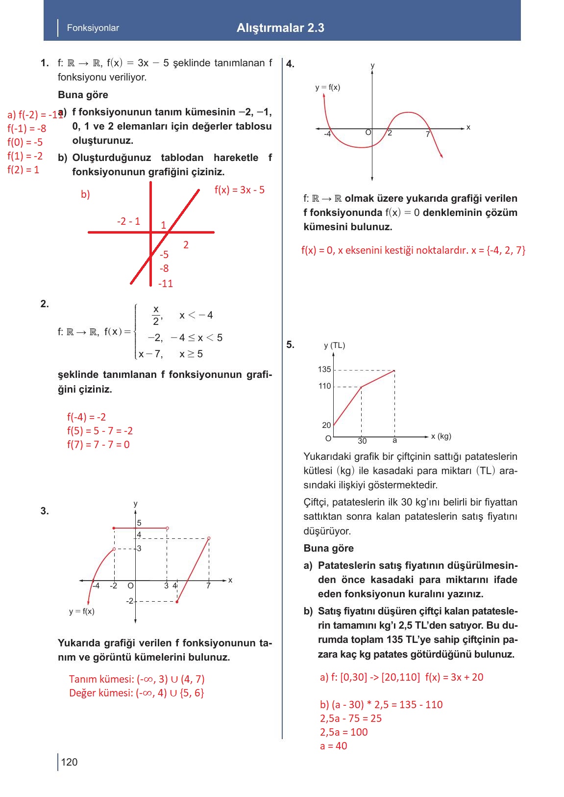 10. Sınıf Meb Yayınları Matematik Ders Kitabı Sayfa 120 Cevapları