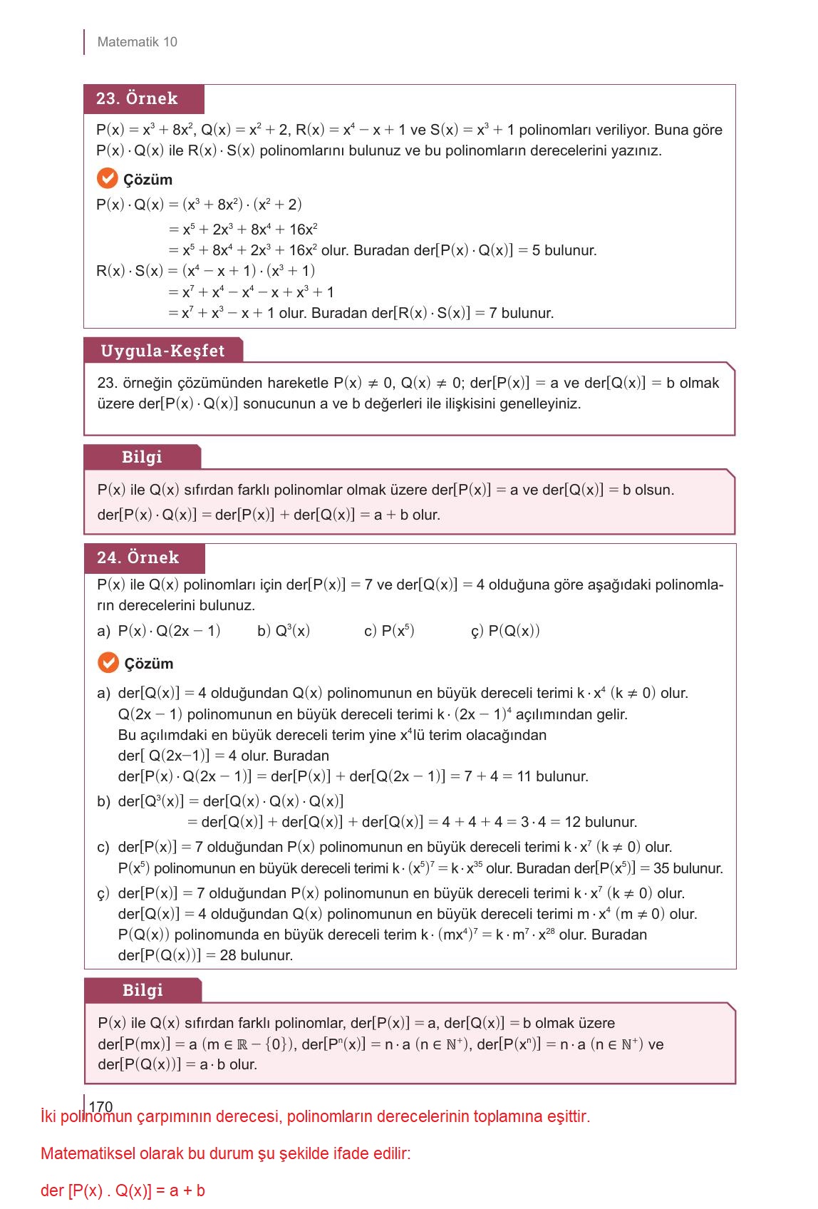 10. Sınıf Meb Yayınları Matematik Ders Kitabı Sayfa 170 Cevapları 10. Sınıf Meb Yayınları Matematik Ders Kitabı Sayfa 170 Cevapları