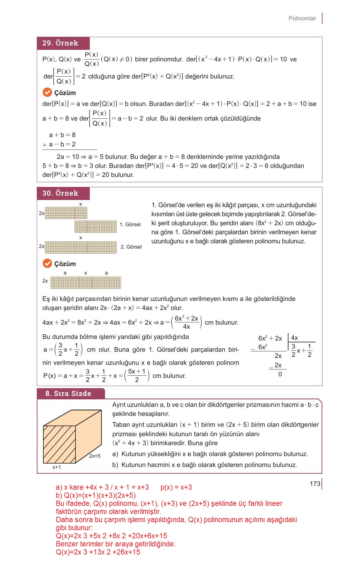 10. Sınıf Meb Yayınları Matematik Ders Kitabı Sayfa 173 Cevapları 10. Sınıf Meb Yayınları Matematik Ders Kitabı Sayfa 173 Cevapları