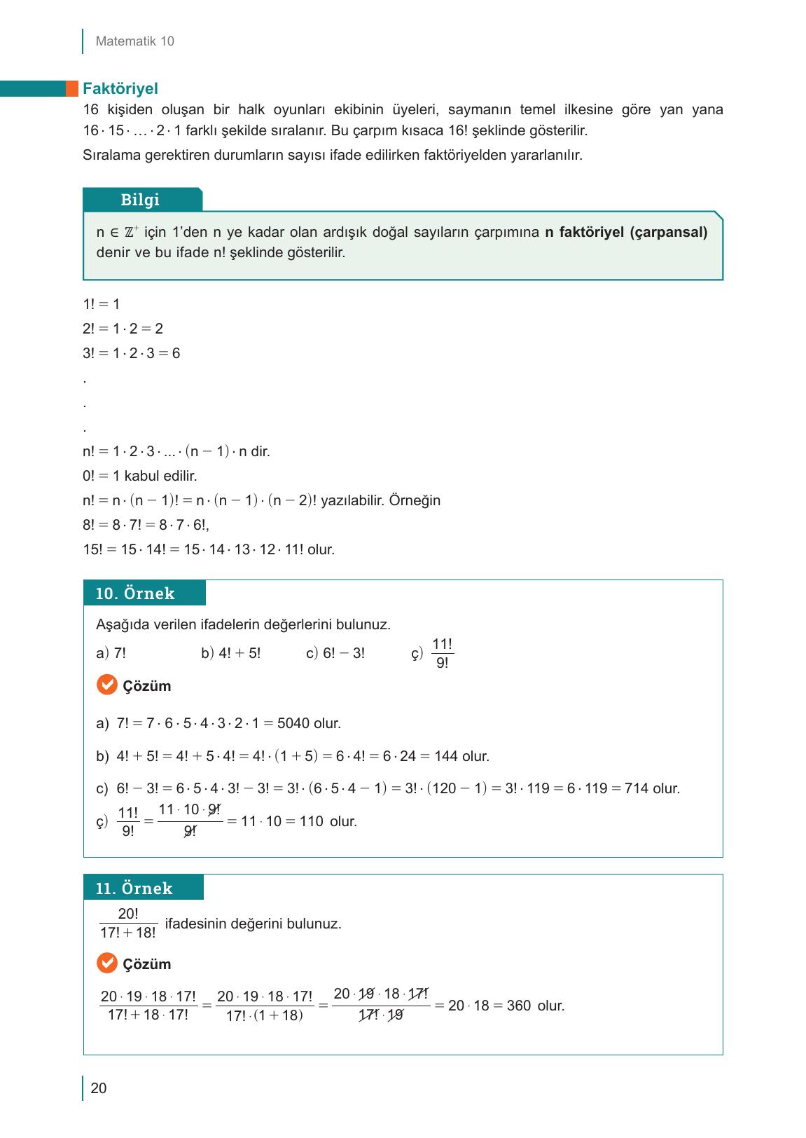 10. Sınıf Meb Yayınları Matematik Ders Kitabı Sayfa 20 Cevapları 10. Sınıf Meb Yayınları Matematik Ders Kitabı Sayfa 20 Cevapları