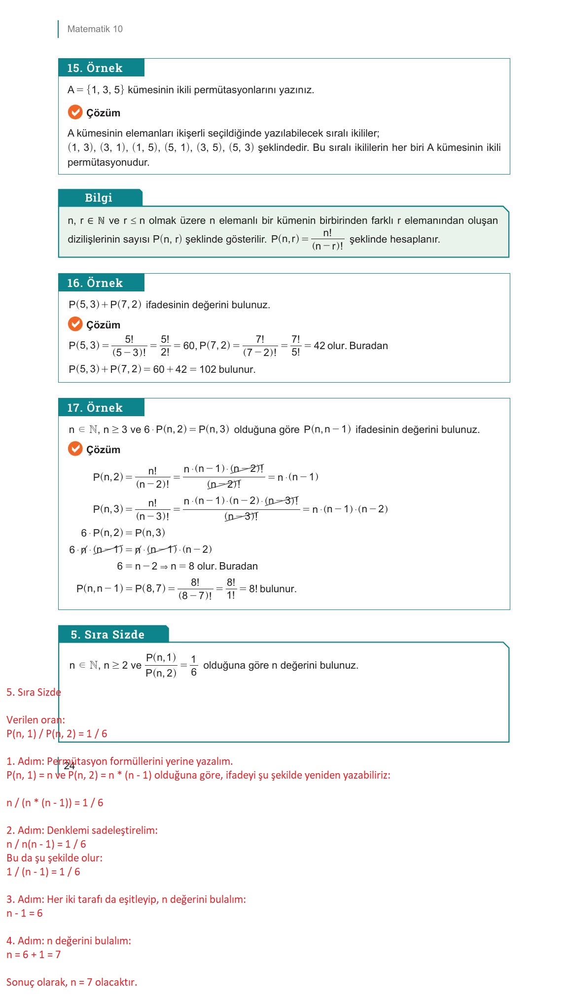 10. Sınıf Meb Yayınları Matematik Ders Kitabı Sayfa 24 Cevapları 10. Sınıf Meb Yayınları Matematik Ders Kitabı Sayfa 24 Cevapları