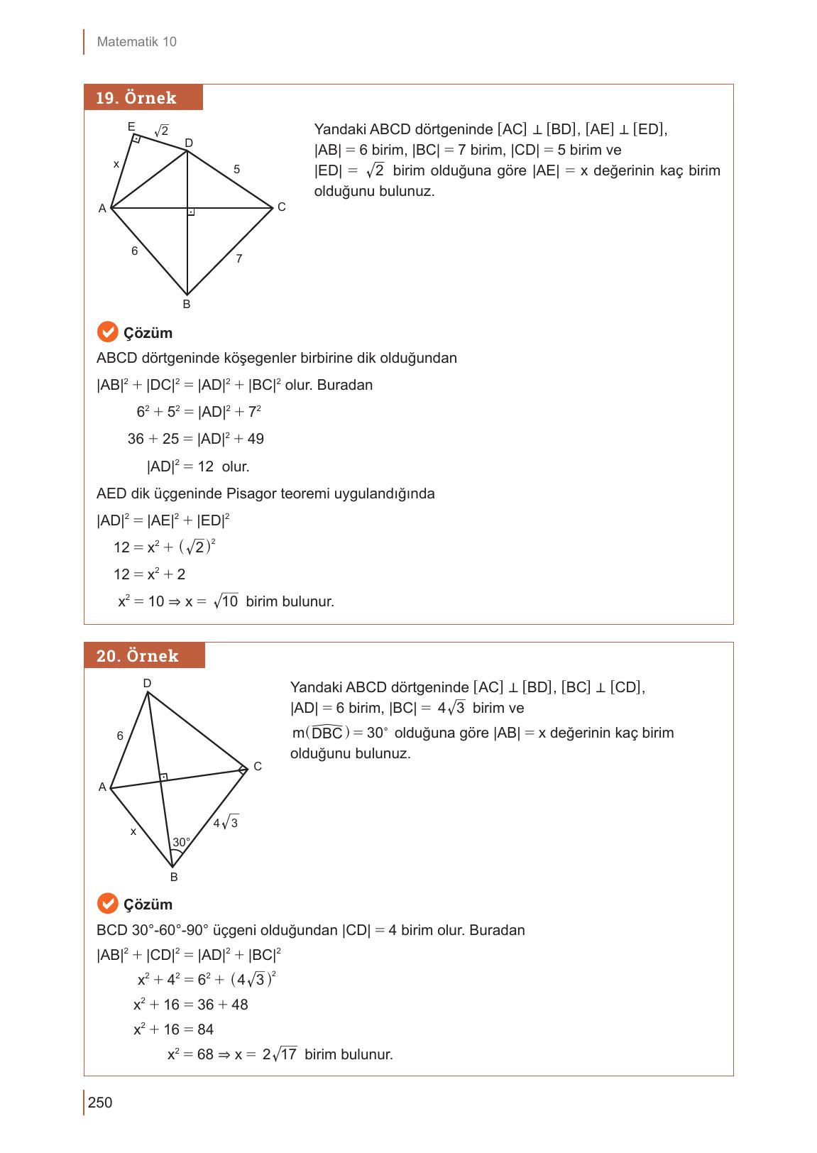 10. Sınıf Meb Yayınları Matematik Ders Kitabı Sayfa 250 Cevapları 10. Sınıf Meb Yayınları Matematik Ders Kitabı Sayfa 250 Cevapları