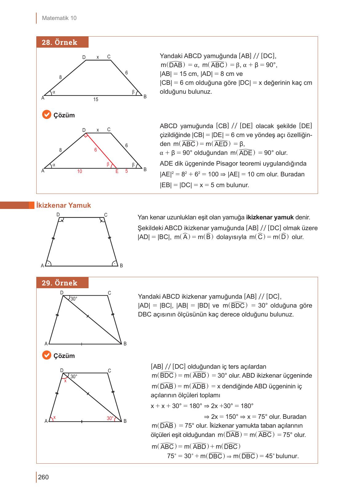 10. Sınıf Meb Yayınları Matematik Ders Kitabı Sayfa 260 Cevapları