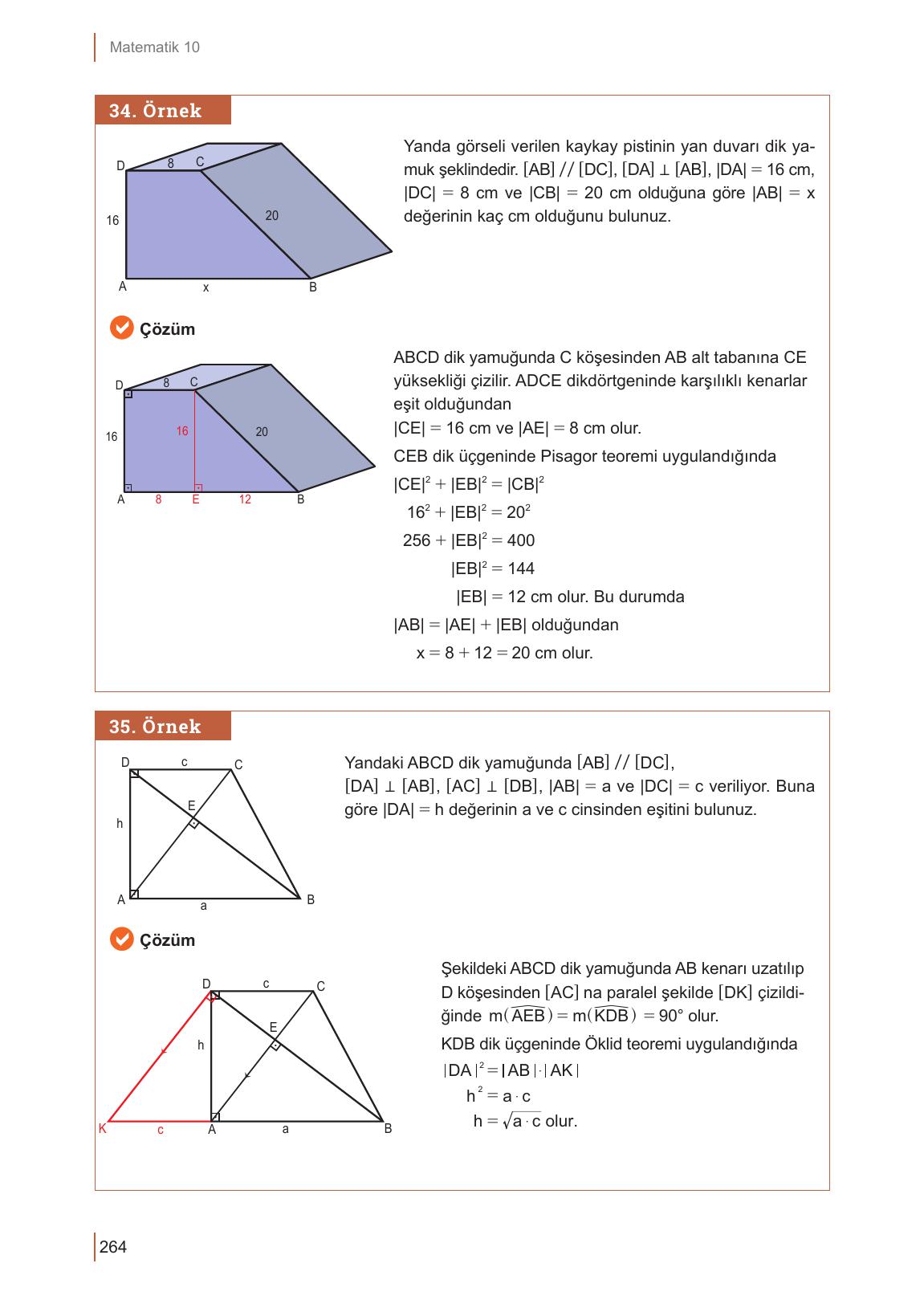 10. Sınıf Meb Yayınları Matematik Ders Kitabı Sayfa 264 Cevapları