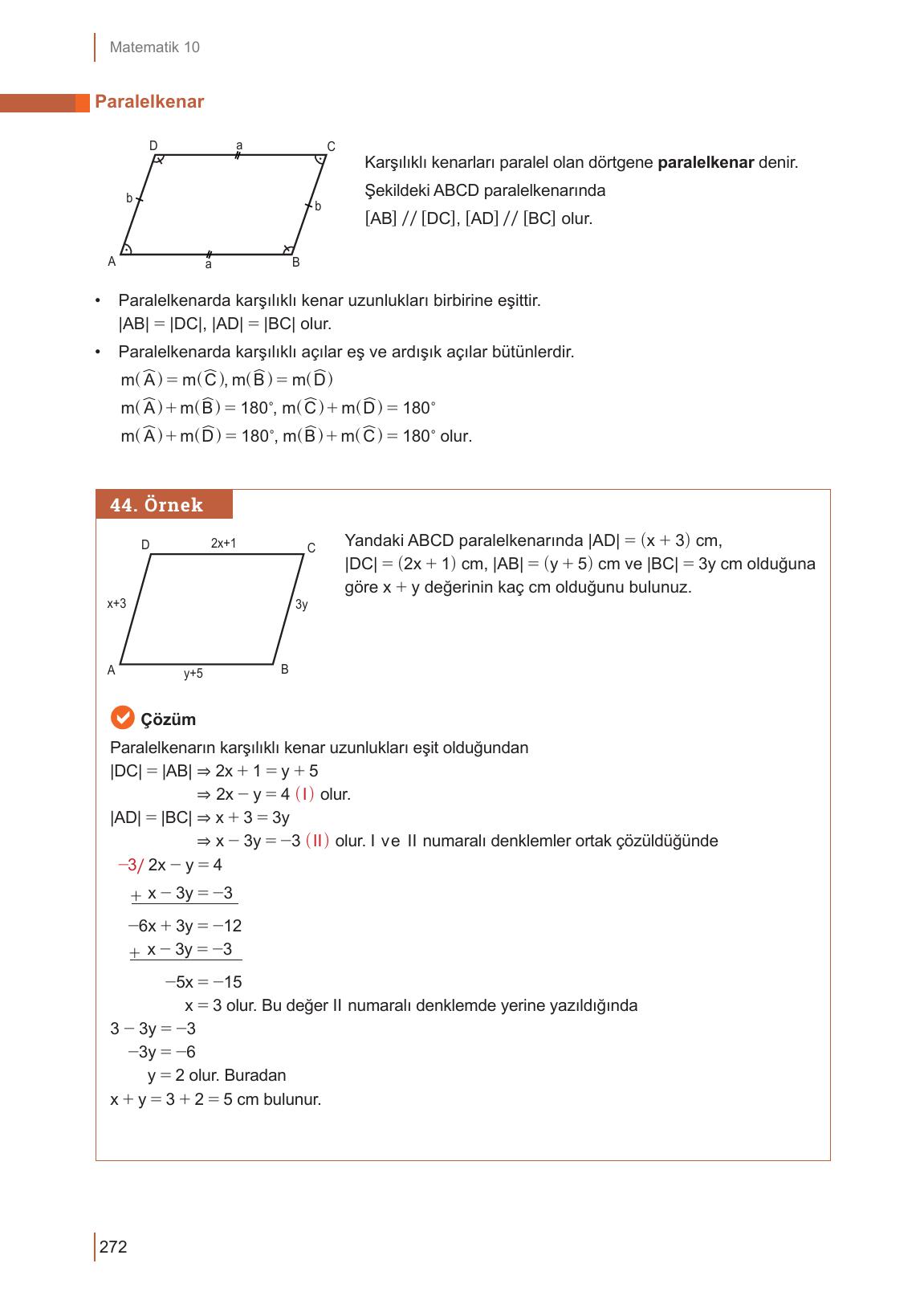 10. Sınıf Meb Yayınları Matematik Ders Kitabı Sayfa 272 Cevapları