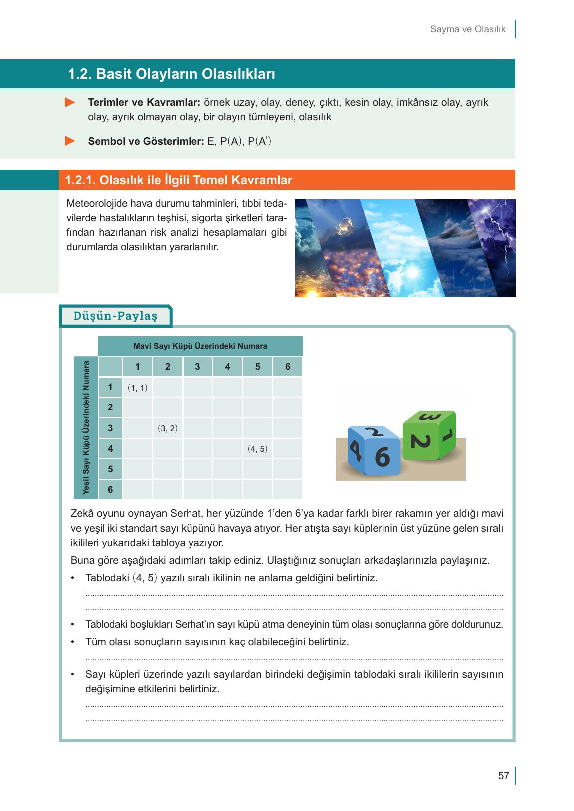 10. Sınıf Meb Yayınları Matematik Ders Kitabı Sayfa 57 Cevapları