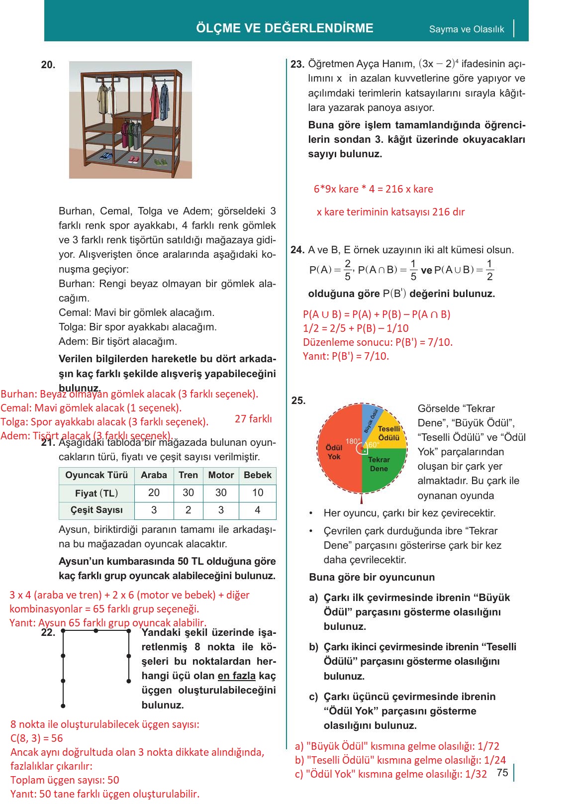 10. Sınıf Meb Yayınları Matematik Ders Kitabı Sayfa 75 Cevapları