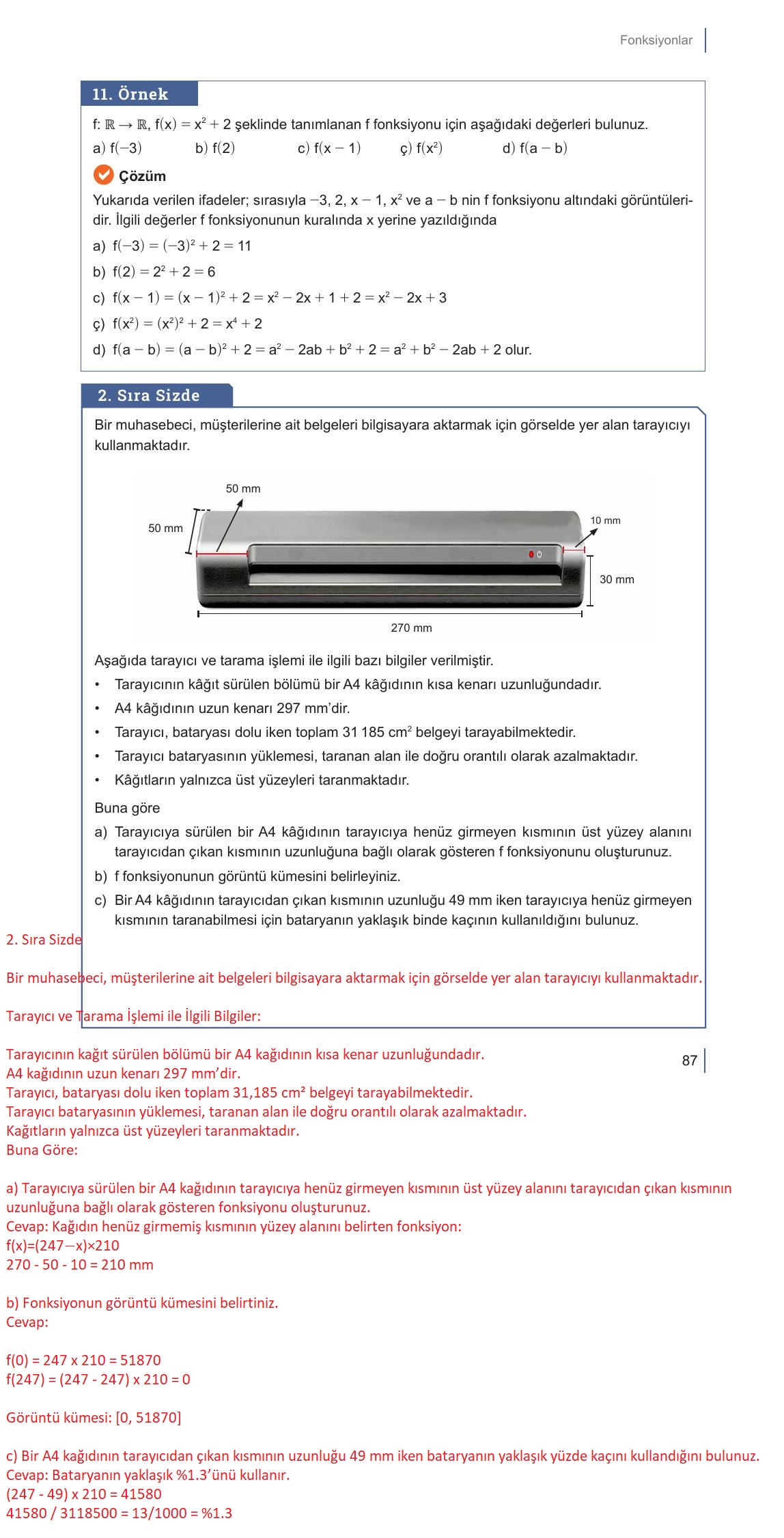 10. Sınıf Meb Yayınları Matematik Ders Kitabı Sayfa 87 Cevapları 10. Sınıf Meb Yayınları Matematik Ders Kitabı Sayfa 87 Cevapları