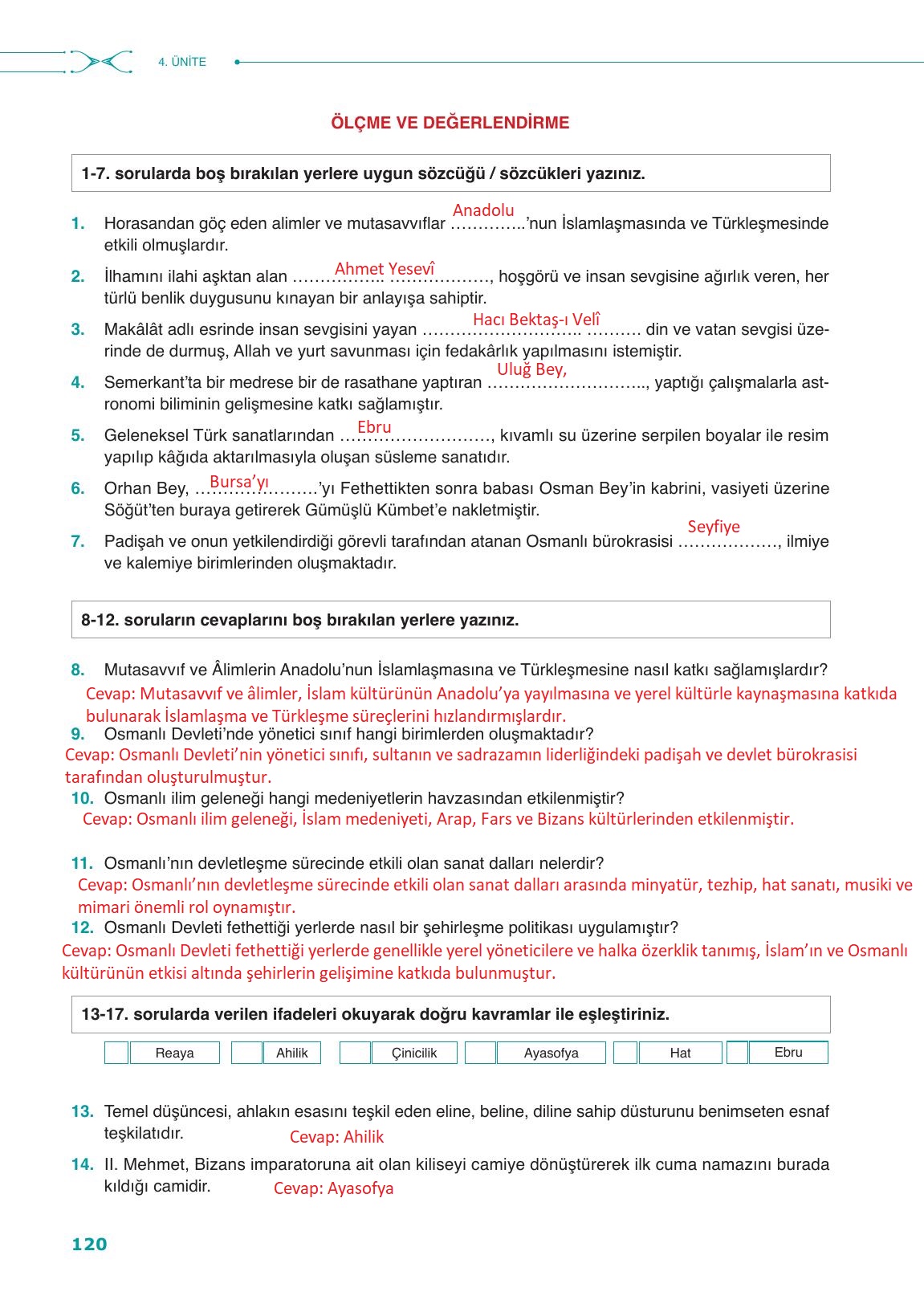 10. Sınıf Meb Yayınları Tarih Ders Kitabı Sayfa 120 Cevapları 10. Sınıf Meb Yayınları Tarih Ders Kitabı Sayfa 120 Cevapları