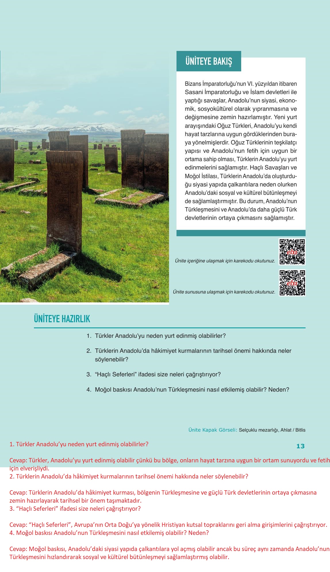 10. Sınıf Meb Yayınları Tarih Ders Kitabı Sayfa 13 Cevapları 10. Sınıf Meb Yayınları Tarih Ders Kitabı Sayfa 13 Cevapları