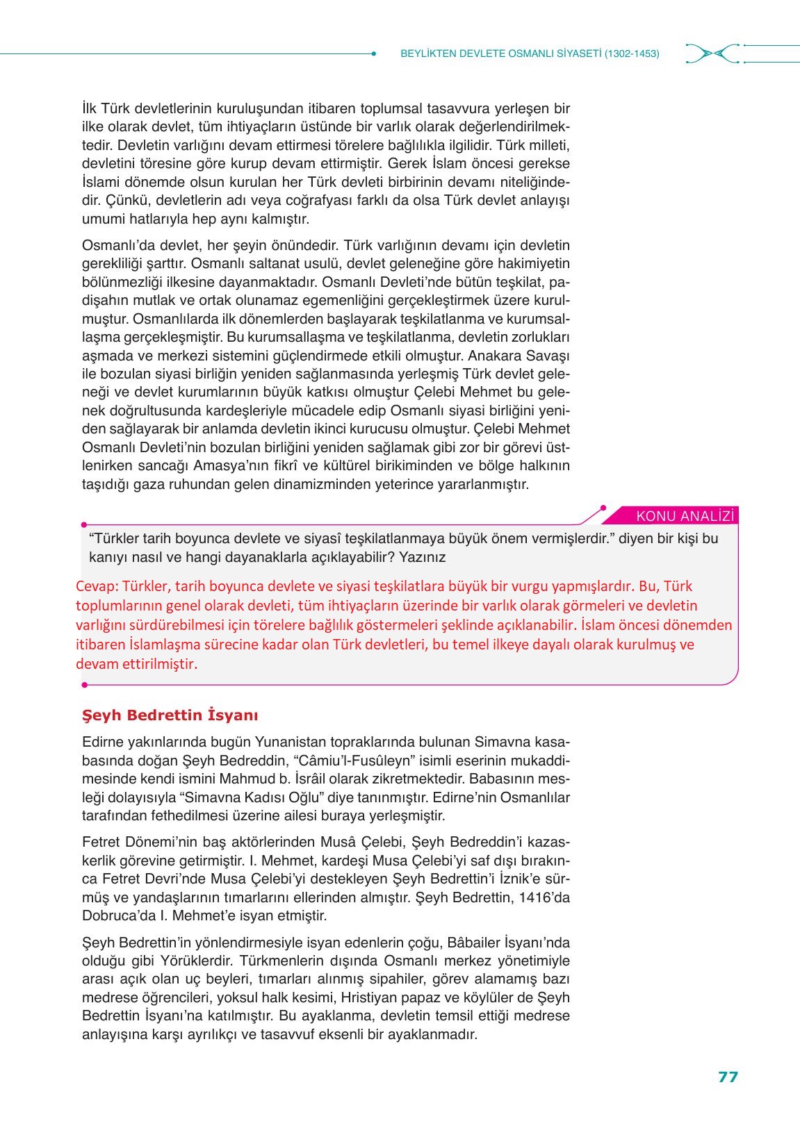 10. Sınıf Meb Yayınları Tarih Ders Kitabı Sayfa 77 Cevapları