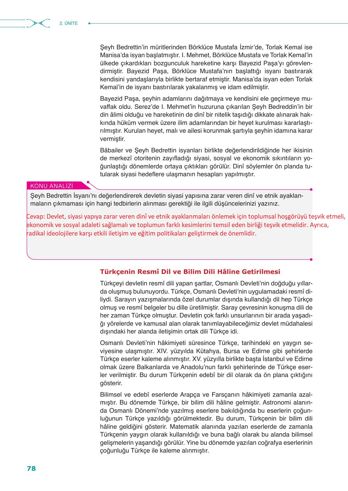 10. Sınıf Meb Yayınları Tarih Ders Kitabı Sayfa 78 Cevapları 10. Sınıf Meb Yayınları Tarih Ders Kitabı Sayfa 78 Cevapları