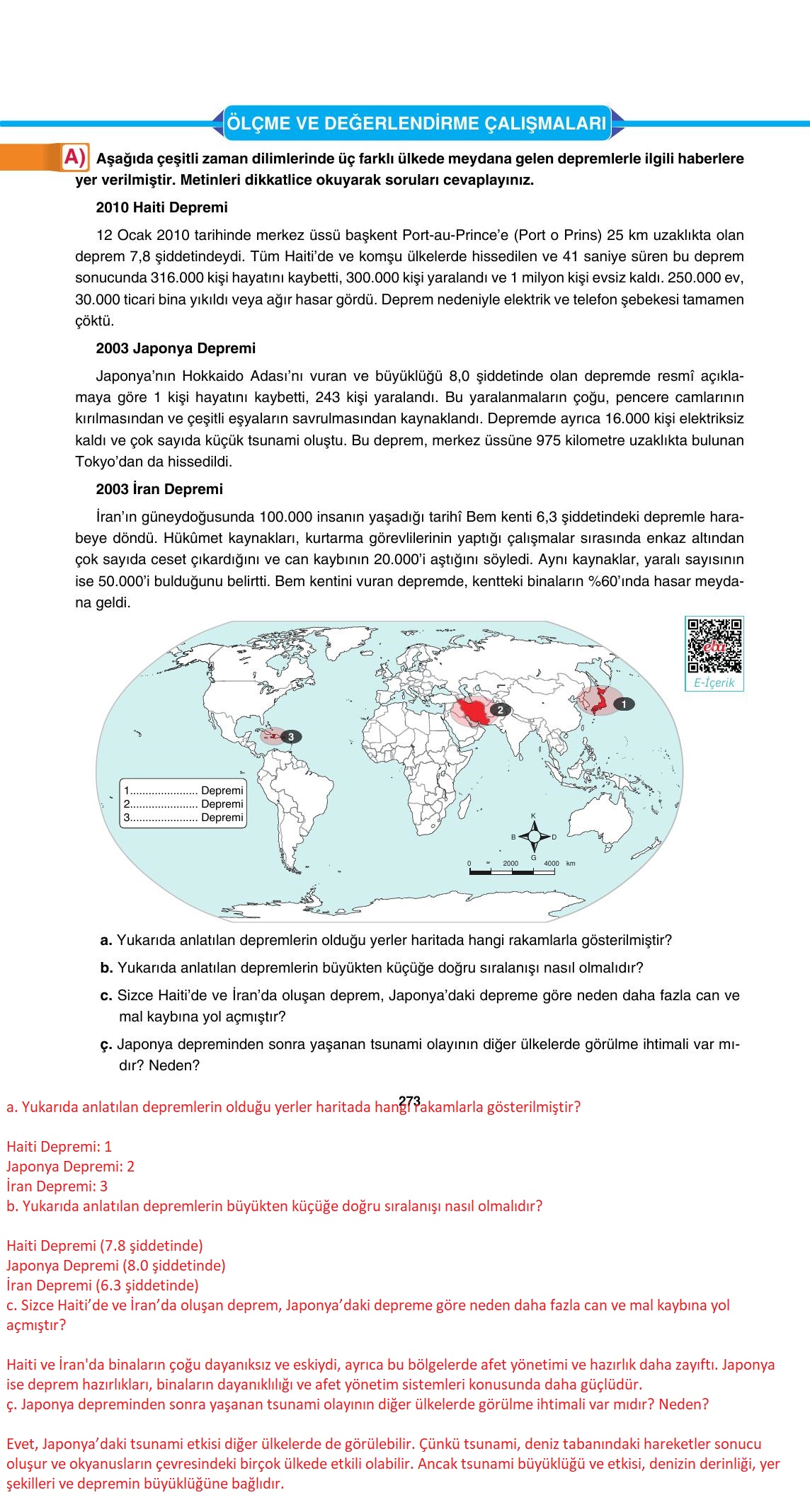 10. Sınıf Tutku Yayıncılık Coğrafya Ders Kitabı Sayfa 273 Cevapları 10. Sınıf Tutku Yayıncılık Coğrafya Ders Kitabı Sayfa 273 Cevapları