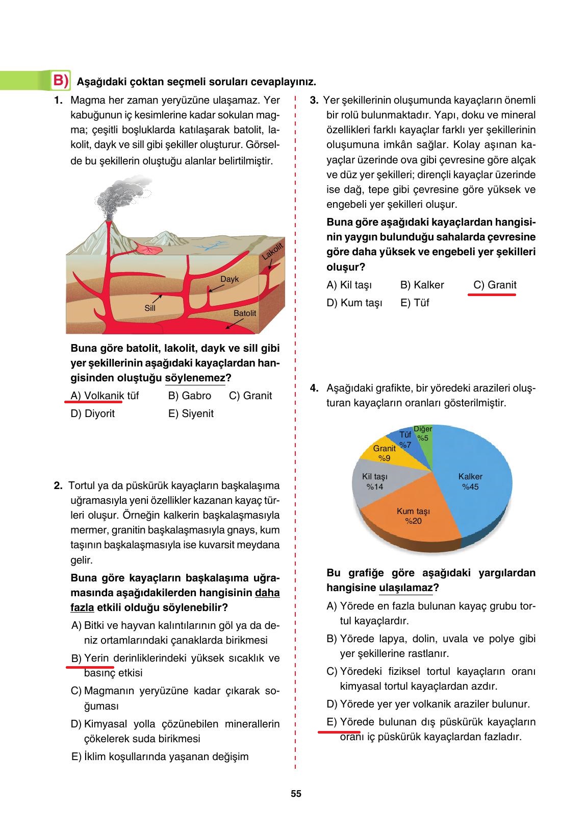 10. Sınıf Tutku Yayıncılık Coğrafya Ders Kitabı Sayfa 55 Cevapları