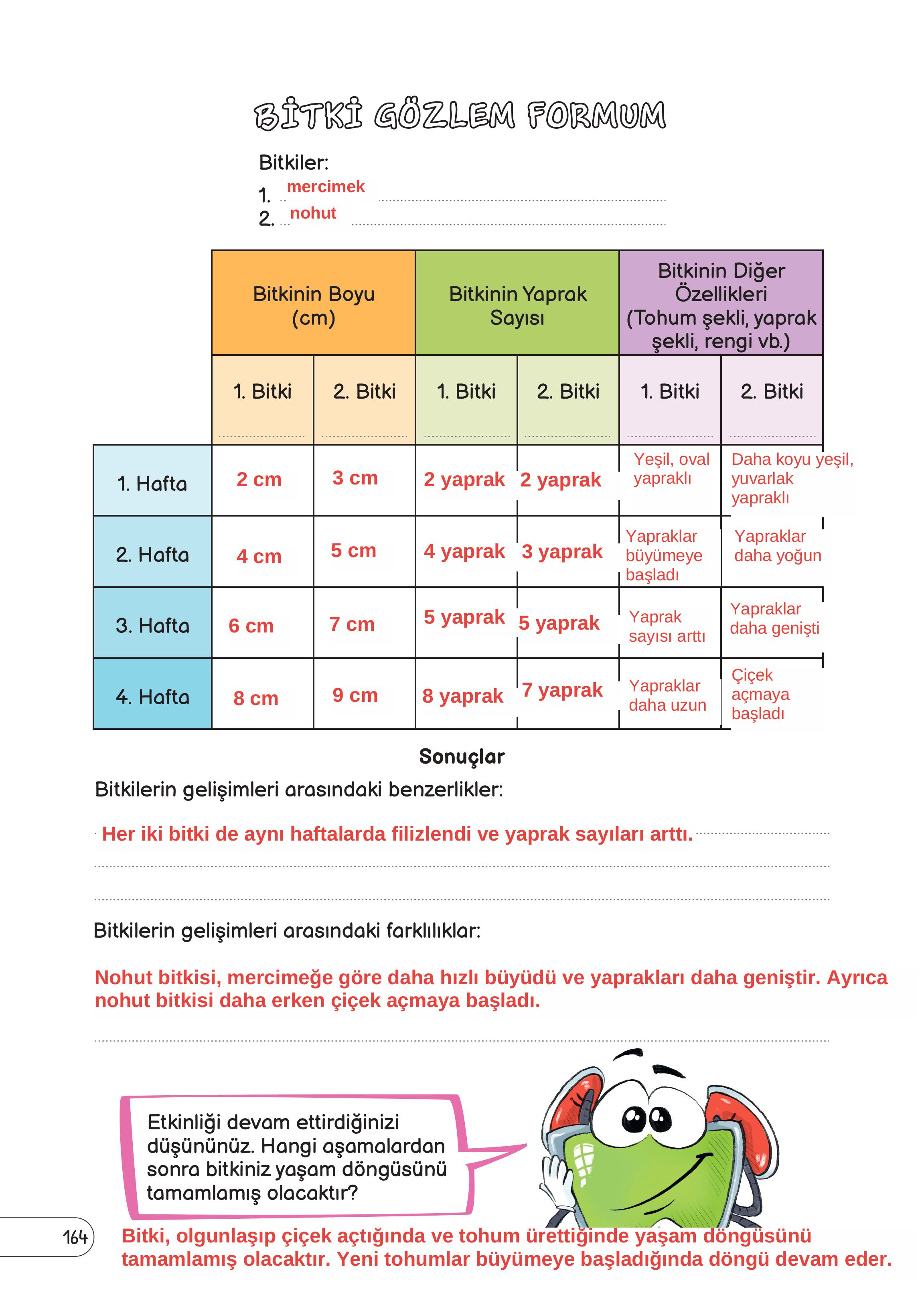 3. Sınıf Meb Yayınları Fen Bilimleri Ders Kitabı Sayfa 164 Cevapları