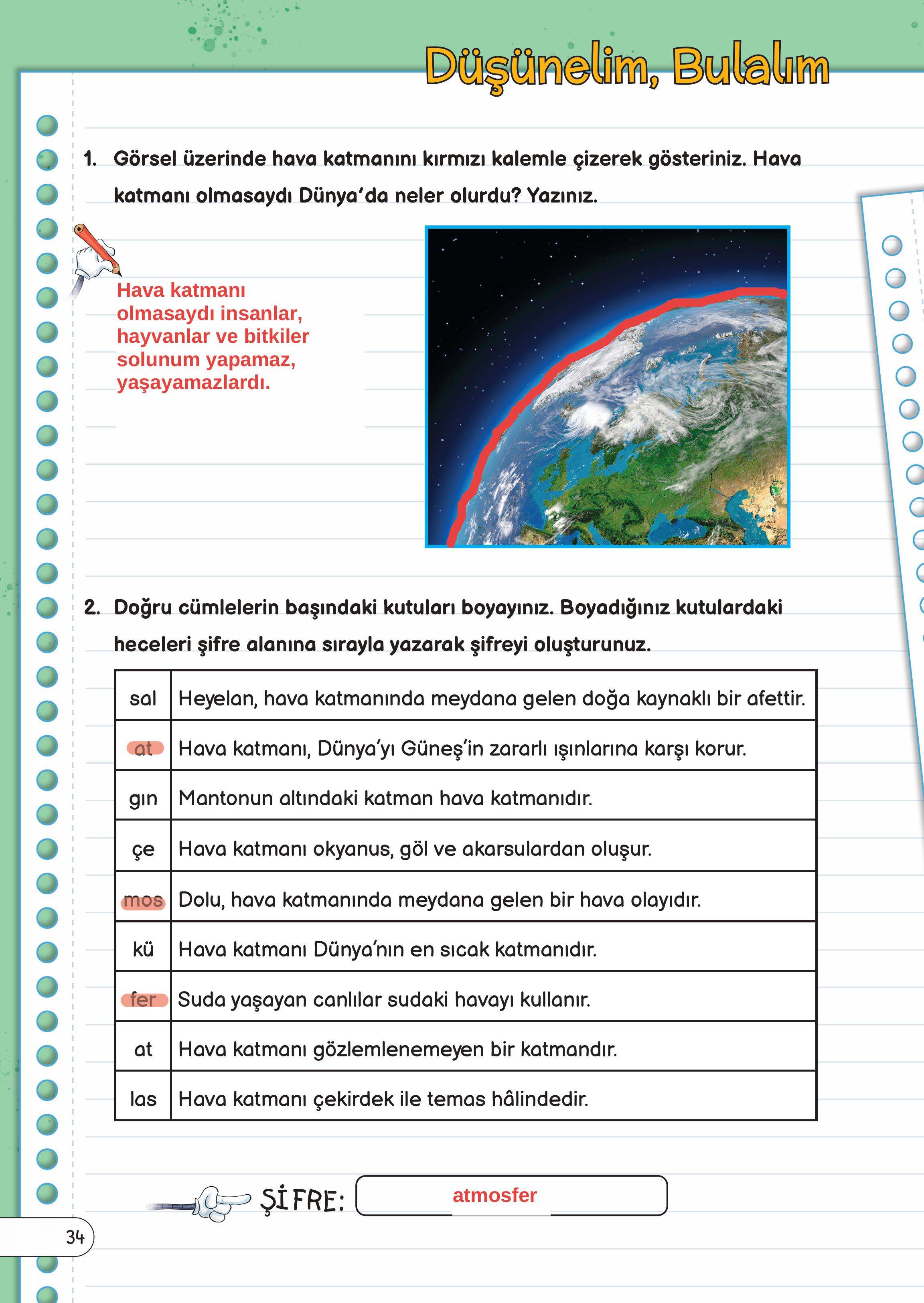 3. Sınıf Meb Yayınları Fen Bilimleri Ders Kitabı Sayfa 34 Cevapları