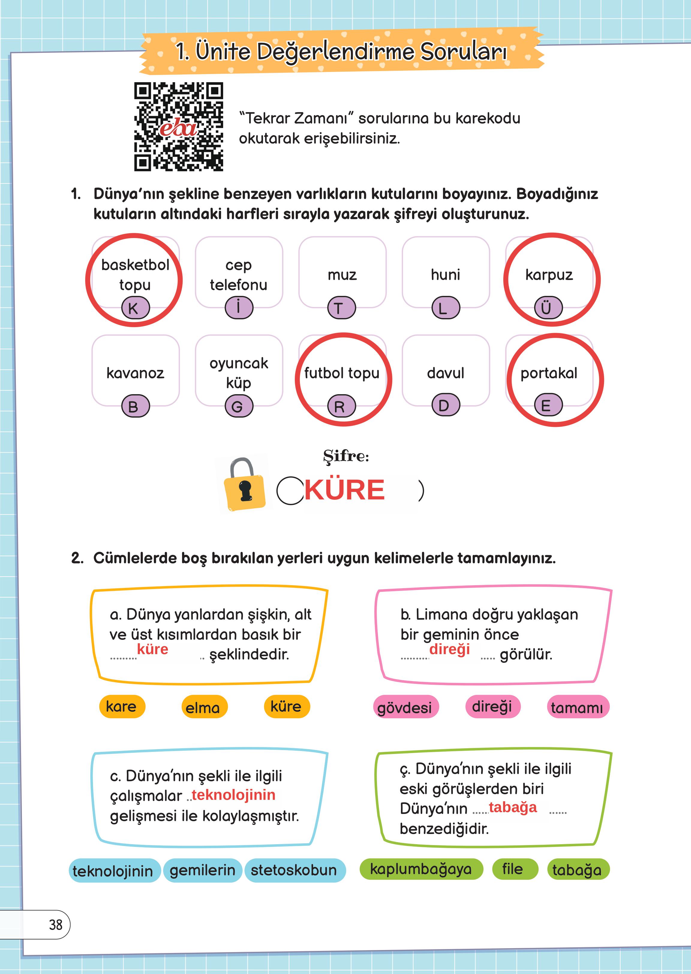 3. Sınıf Meb Yayınları Fen Bilimleri Ders Kitabı Sayfa 38 Cevapları