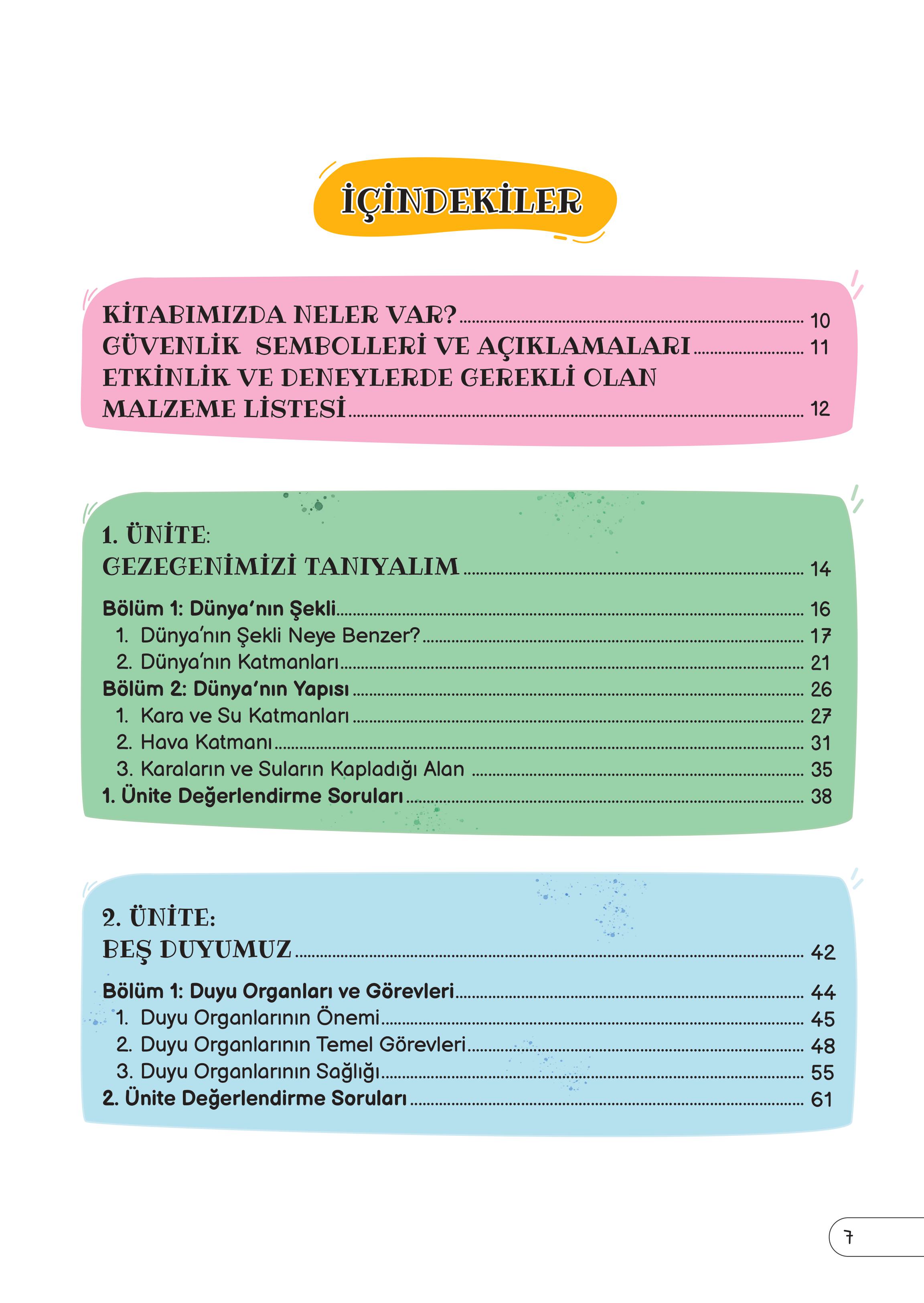 3. Sınıf Meb Yayınları Fen Bilimleri Ders Kitabı Sayfa 7 Cevapları