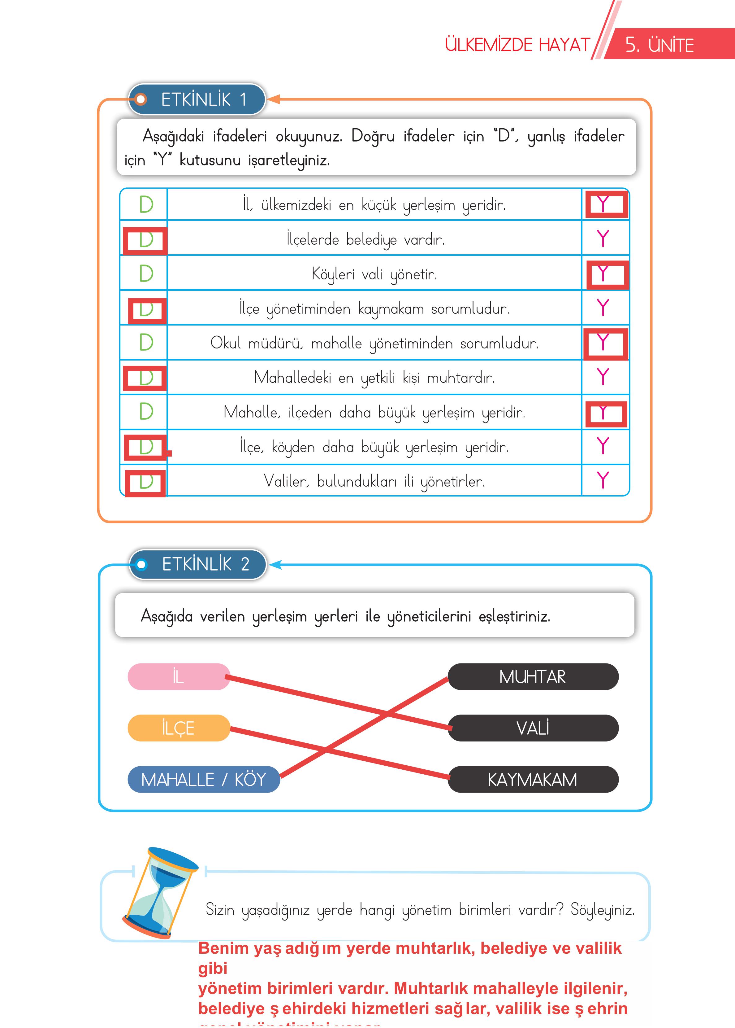 3. Sınıf Meb Yayınları Hayat Bilgisi Ders Kitabı Sayfa 153 Cevapları