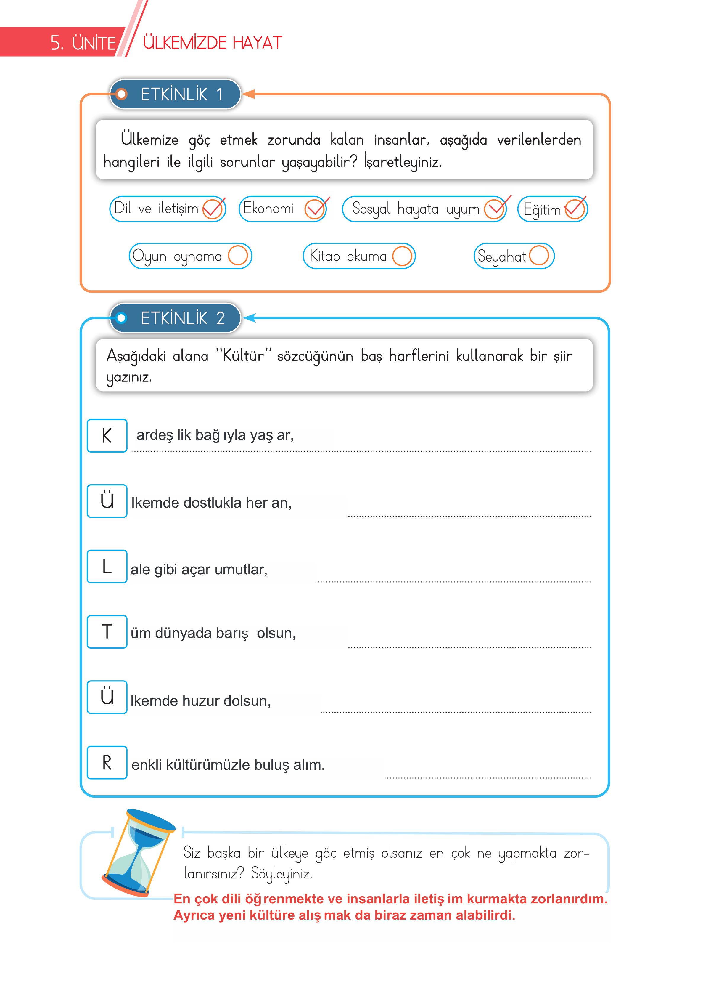 3. Sınıf Meb Yayınları Hayat Bilgisi Ders Kitabı Sayfa 168 Cevapları